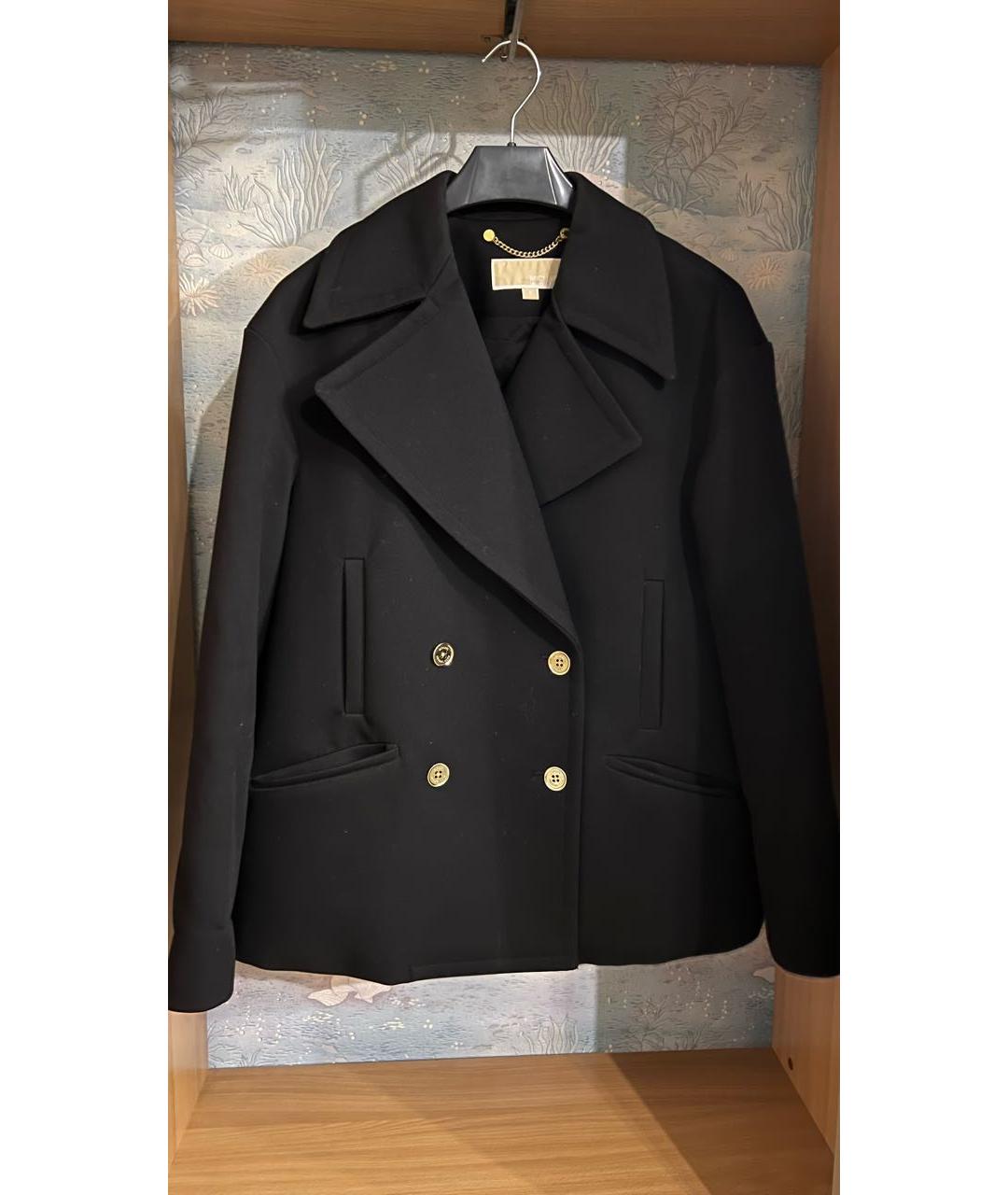 MICHAEL KORS Черное полиэстеровое пальто, фото 8