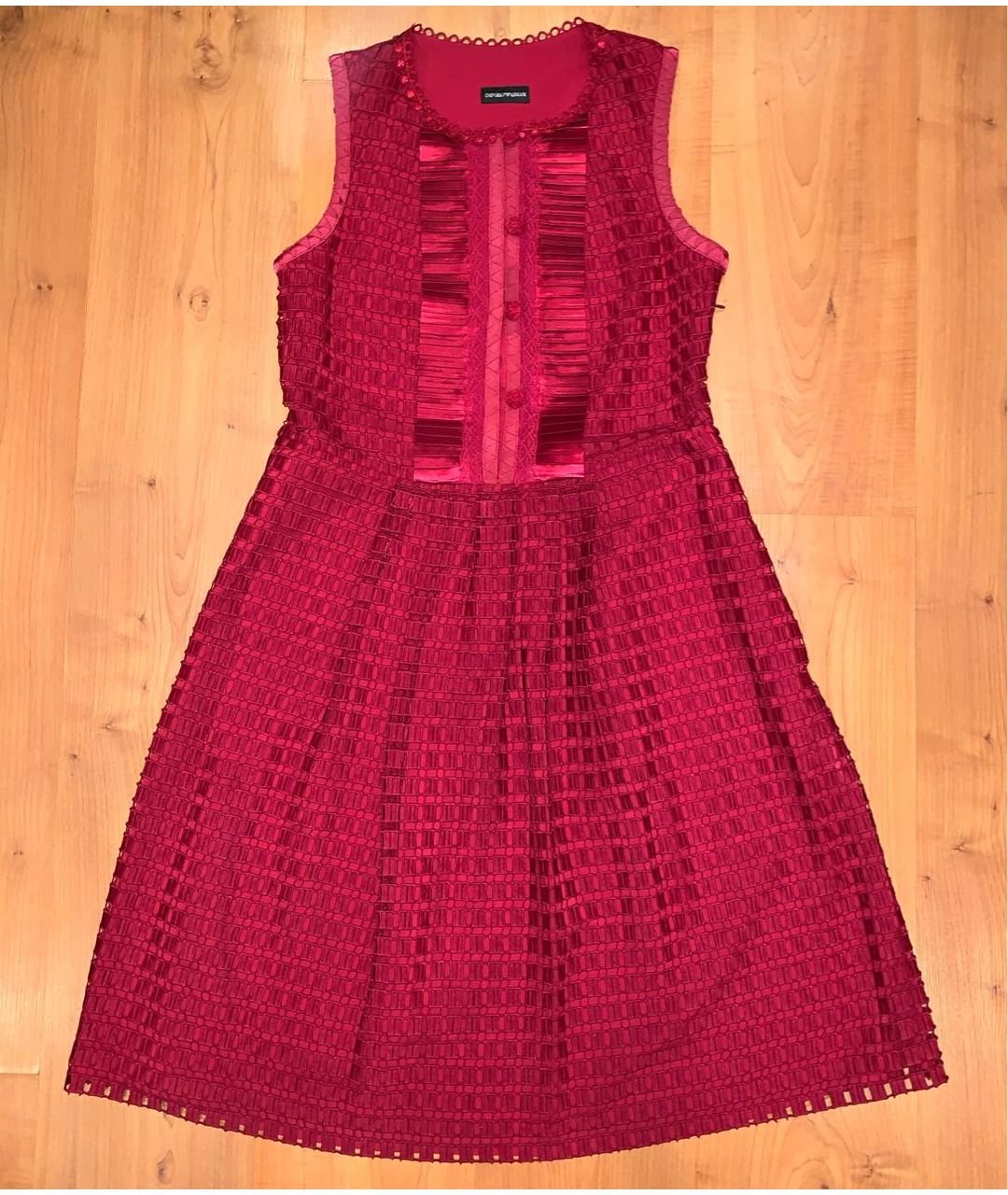 EMPORIO ARMANI Красное полиэстеровое платье, фото 8