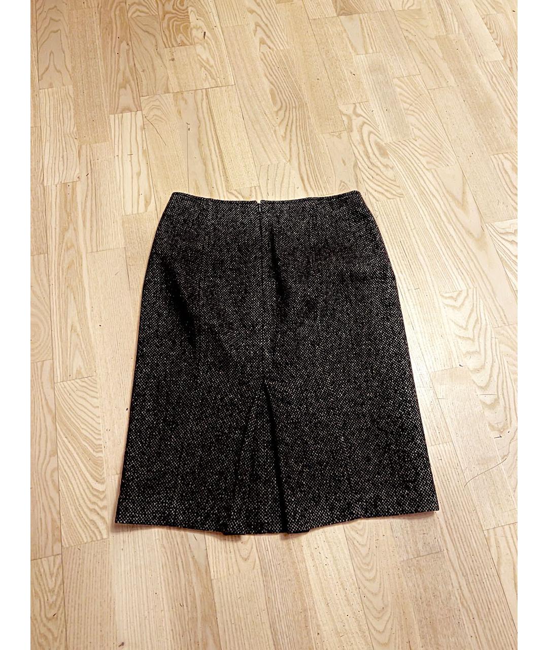 MAX MARA Антрацитовая шерстяная юбка мини, фото 2