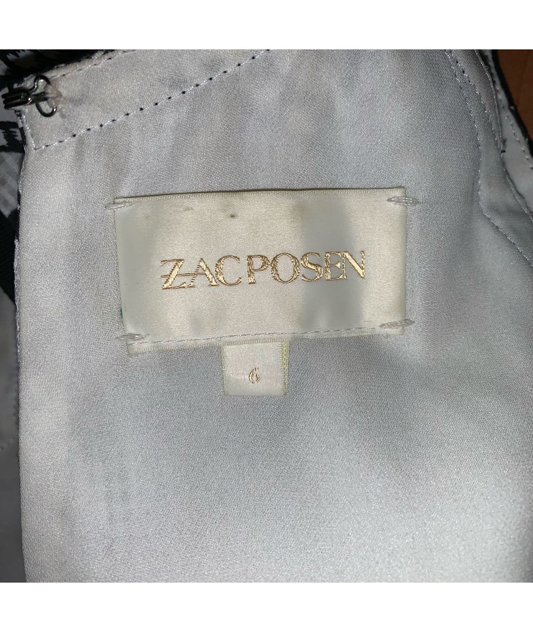 ZAC POSEN Белое полиэстеровое платье, фото 6