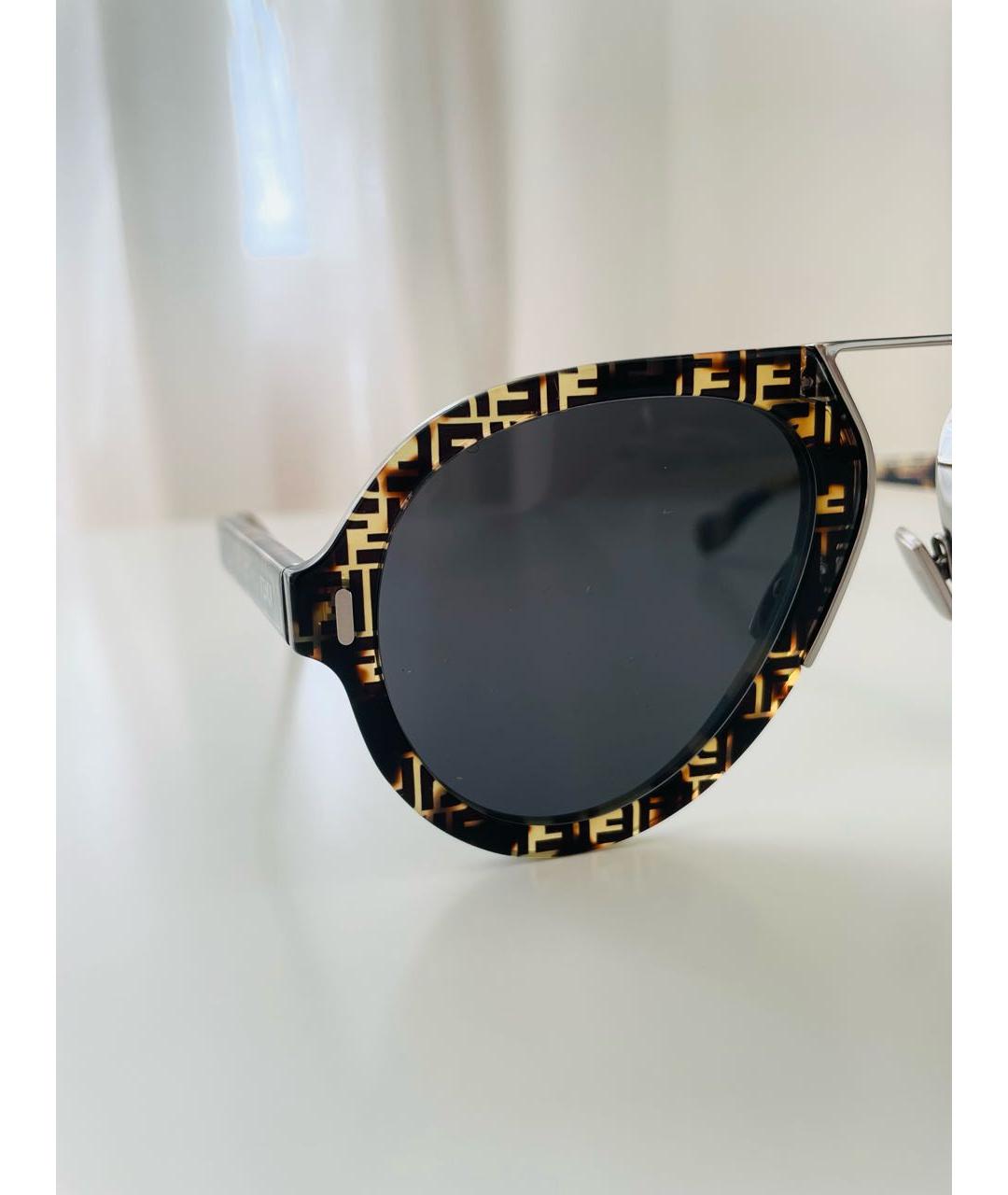 FENDI Мульти металлические солнцезащитные очки, фото 6