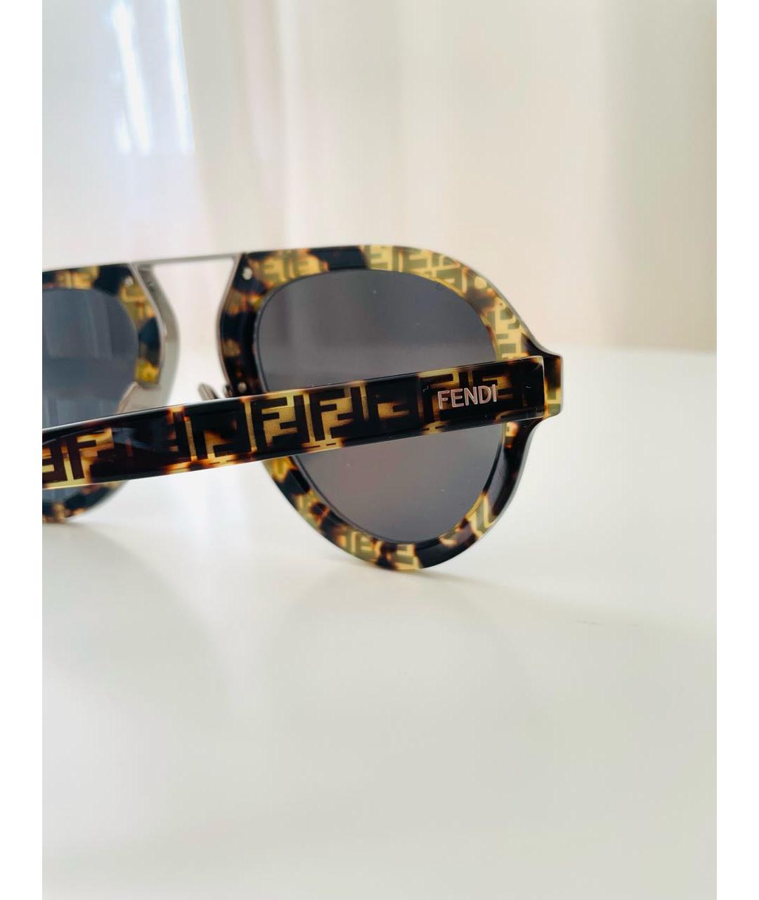 FENDI Мульти металлические солнцезащитные очки, фото 4