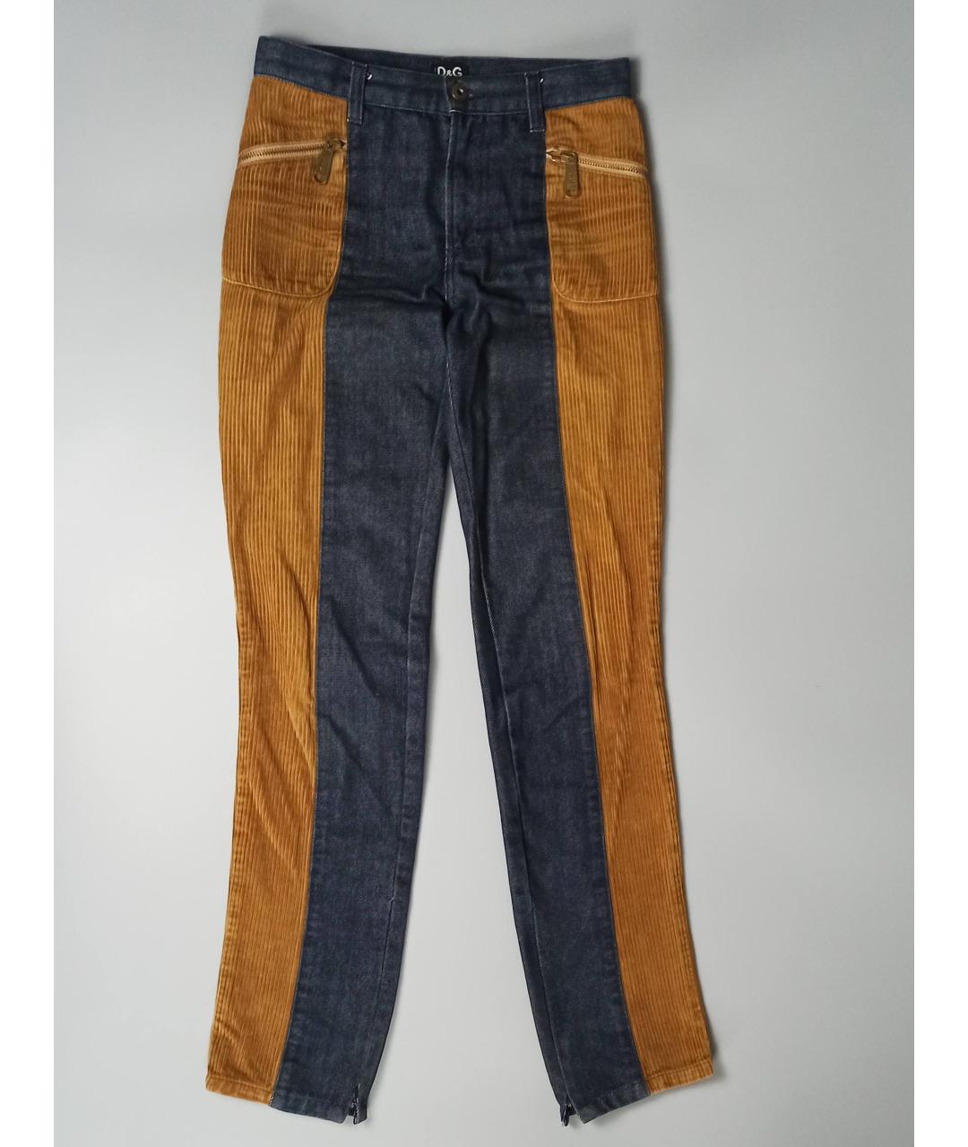 DOLCE & GABBANA VINTAGE Коричневые хлопко-полиэстеровые прямые джинсы, фото 9