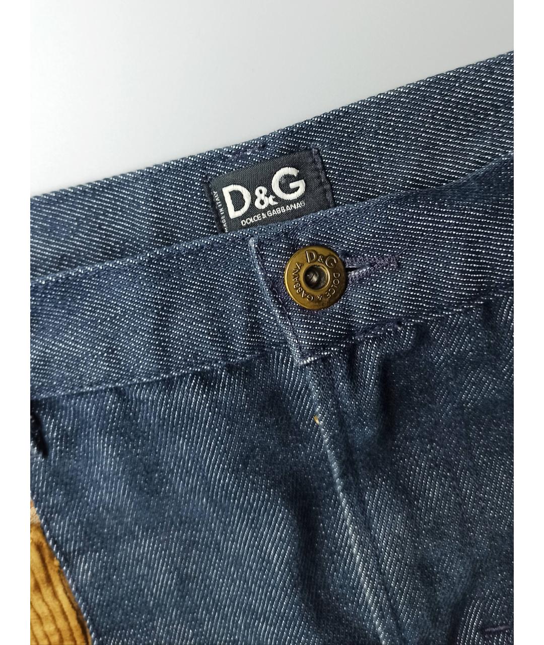 DOLCE & GABBANA VINTAGE Коричневые хлопко-полиэстеровые прямые джинсы, фото 4