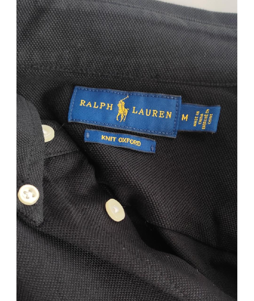 RALPH LAUREN Черная хлопковая классическая рубашка, фото 6