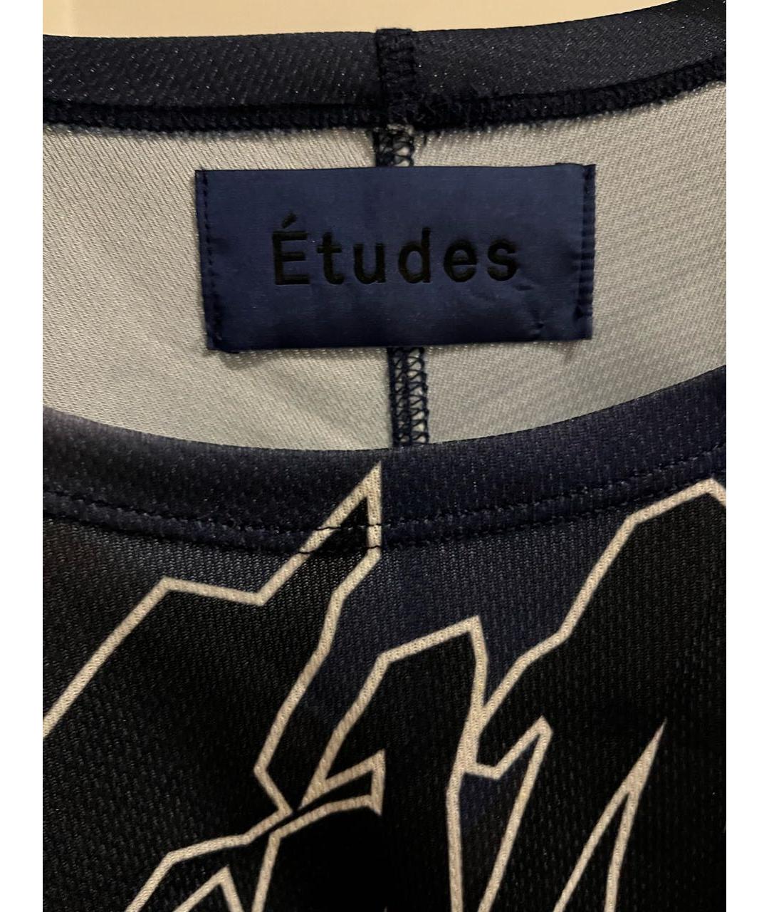 ETUDES Синяя полиэстеровая футболка, фото 3
