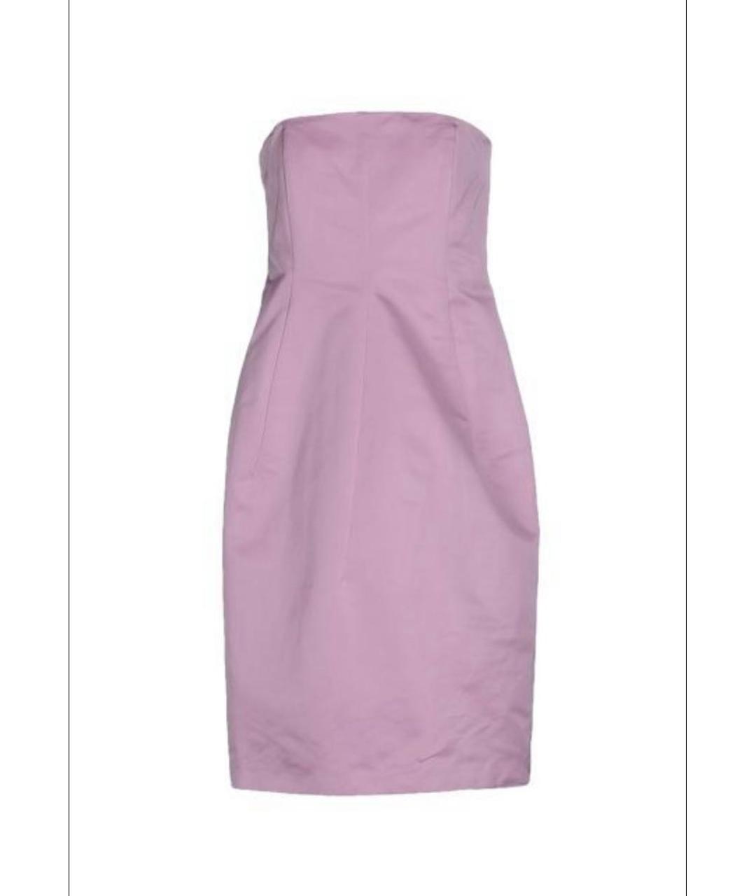 JIL SANDER Розовое шелковое коктейльное платье, фото 7