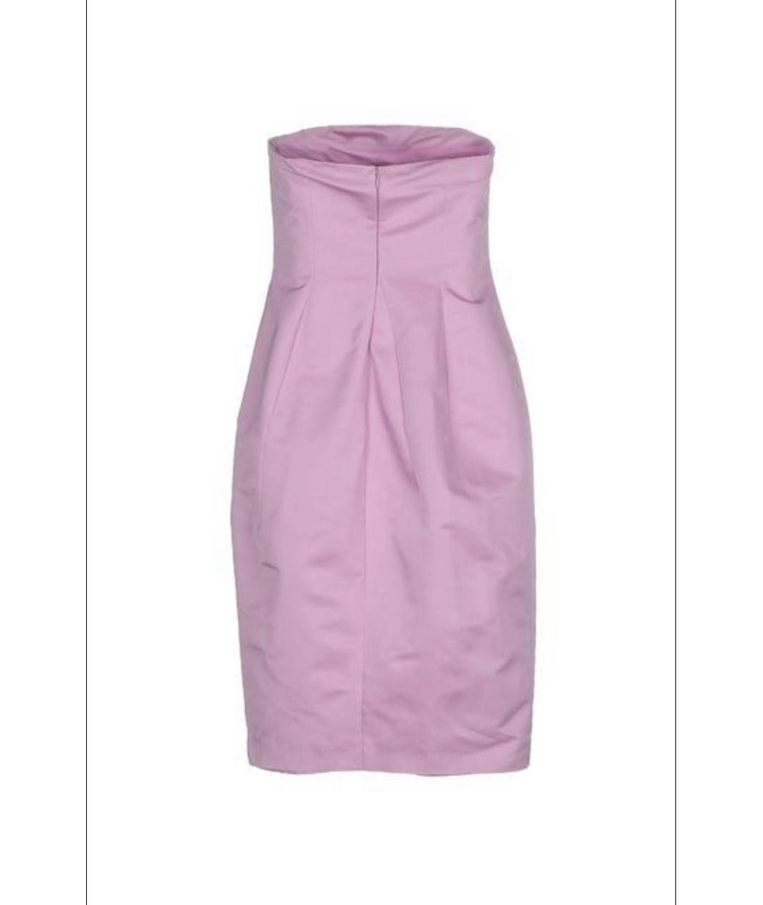 JIL SANDER Розовое шелковое коктейльное платье, фото 2
