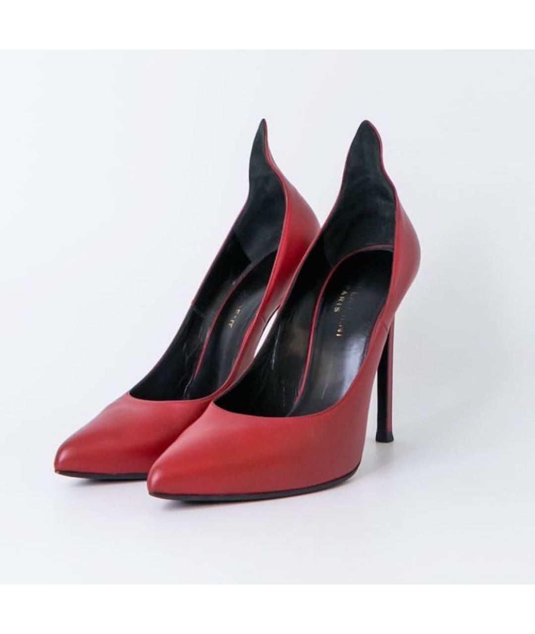 SAINT LAURENT Красные кожаные туфли, фото 4