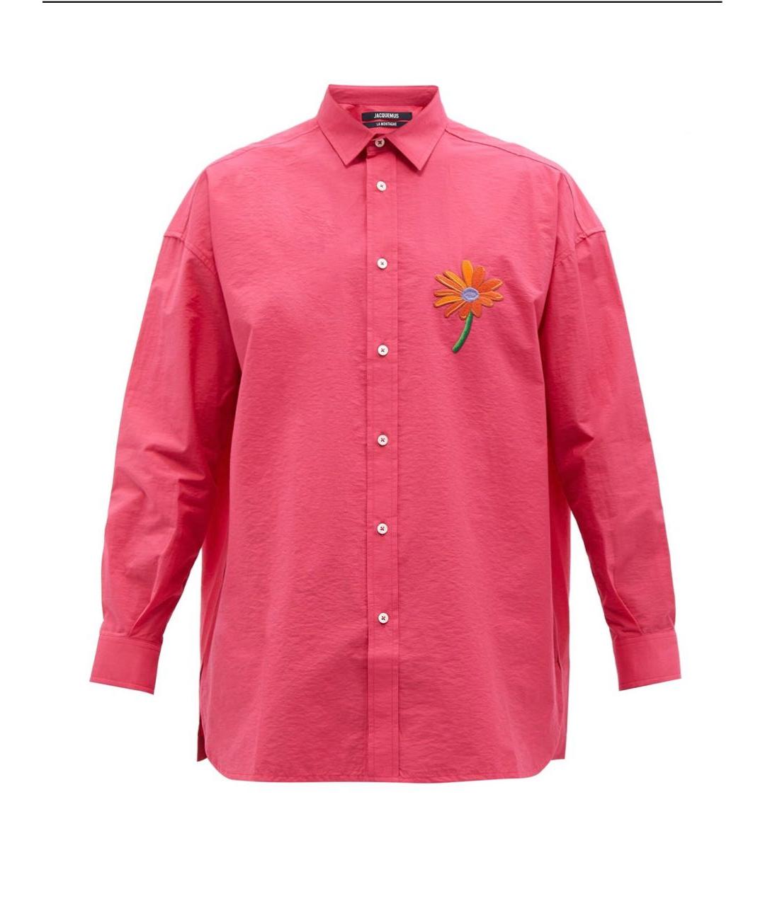 JACQUEMUS Розовая хлопковая рубашка, фото 9