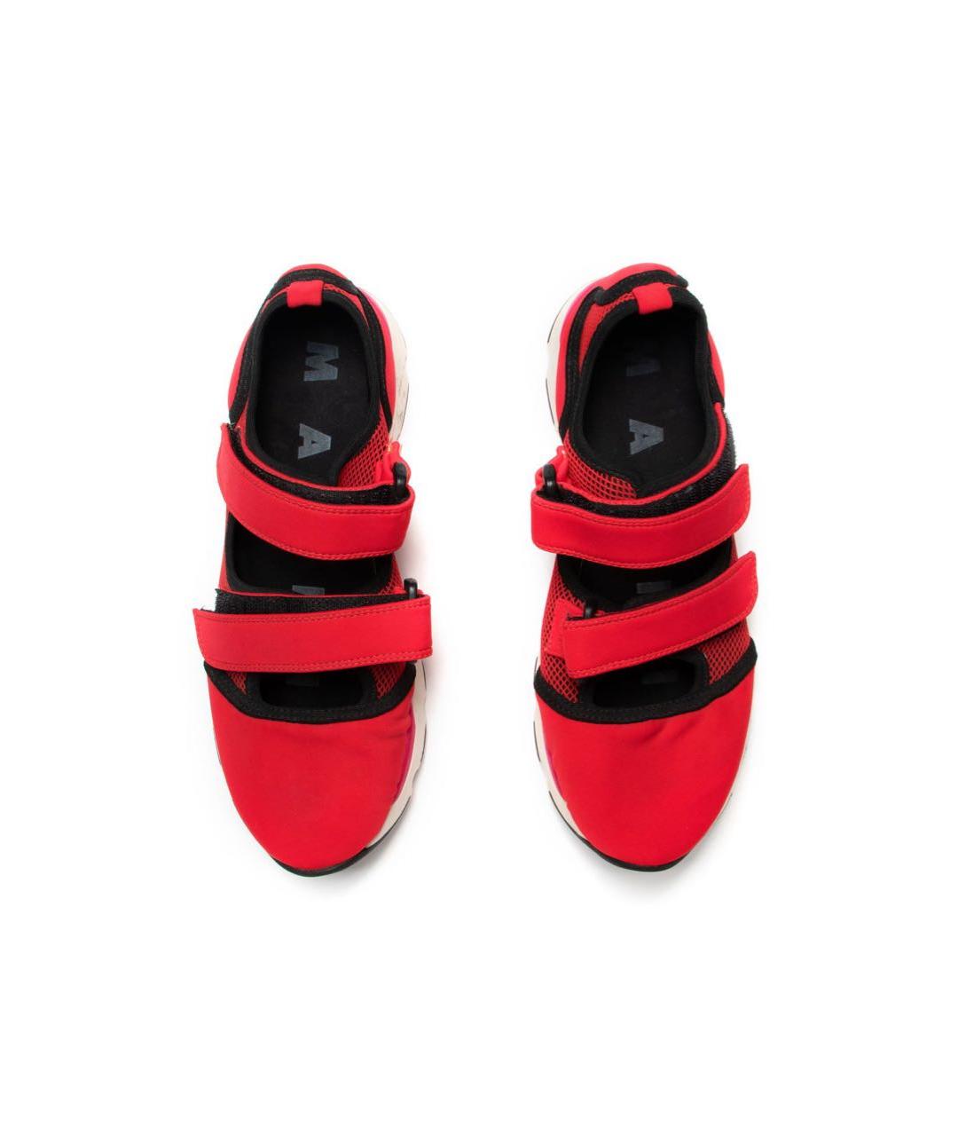 MARNI Красные текстильные кроссовки, фото 3