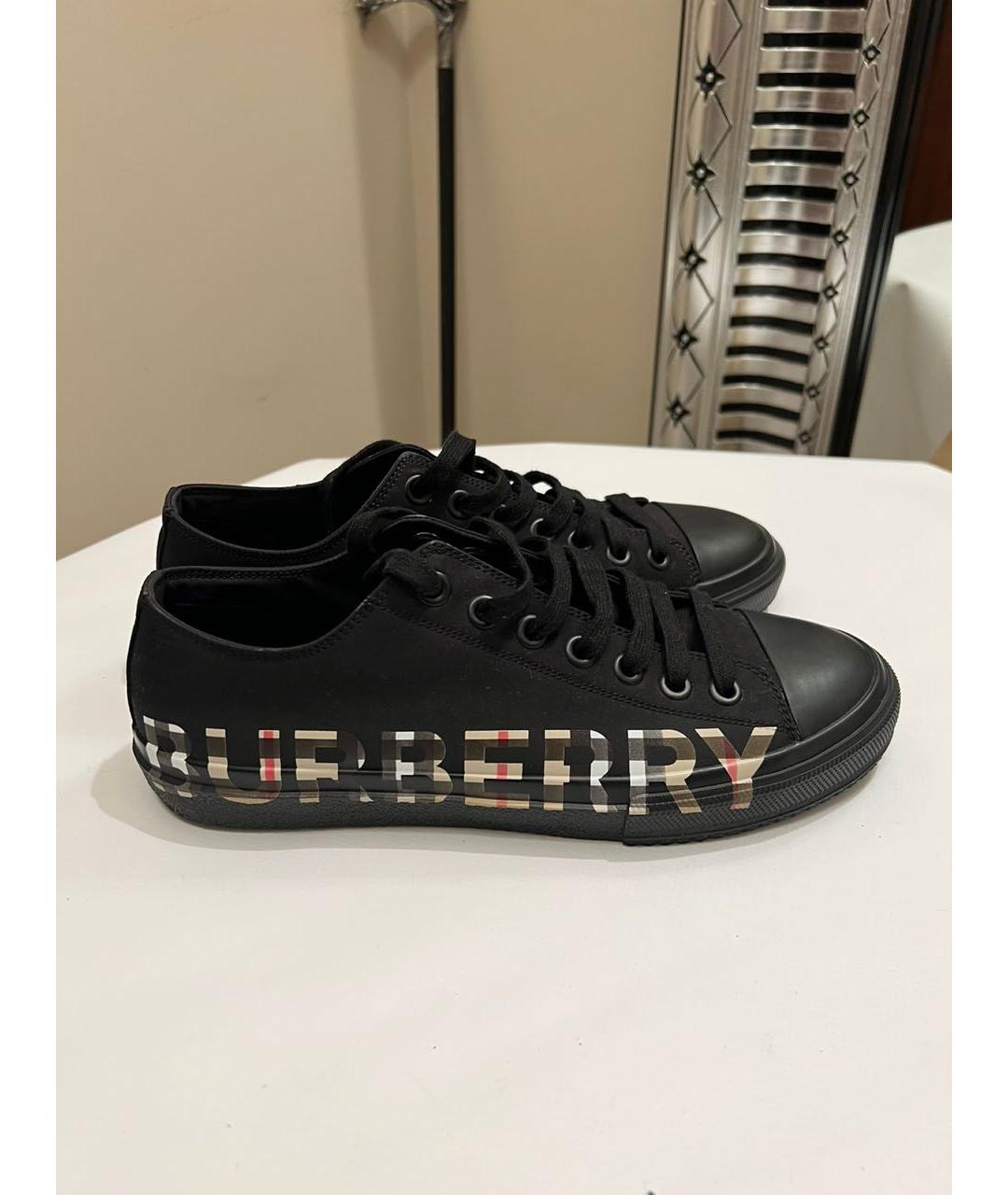 BURBERRY Черные низкие кроссовки / кеды, фото 7