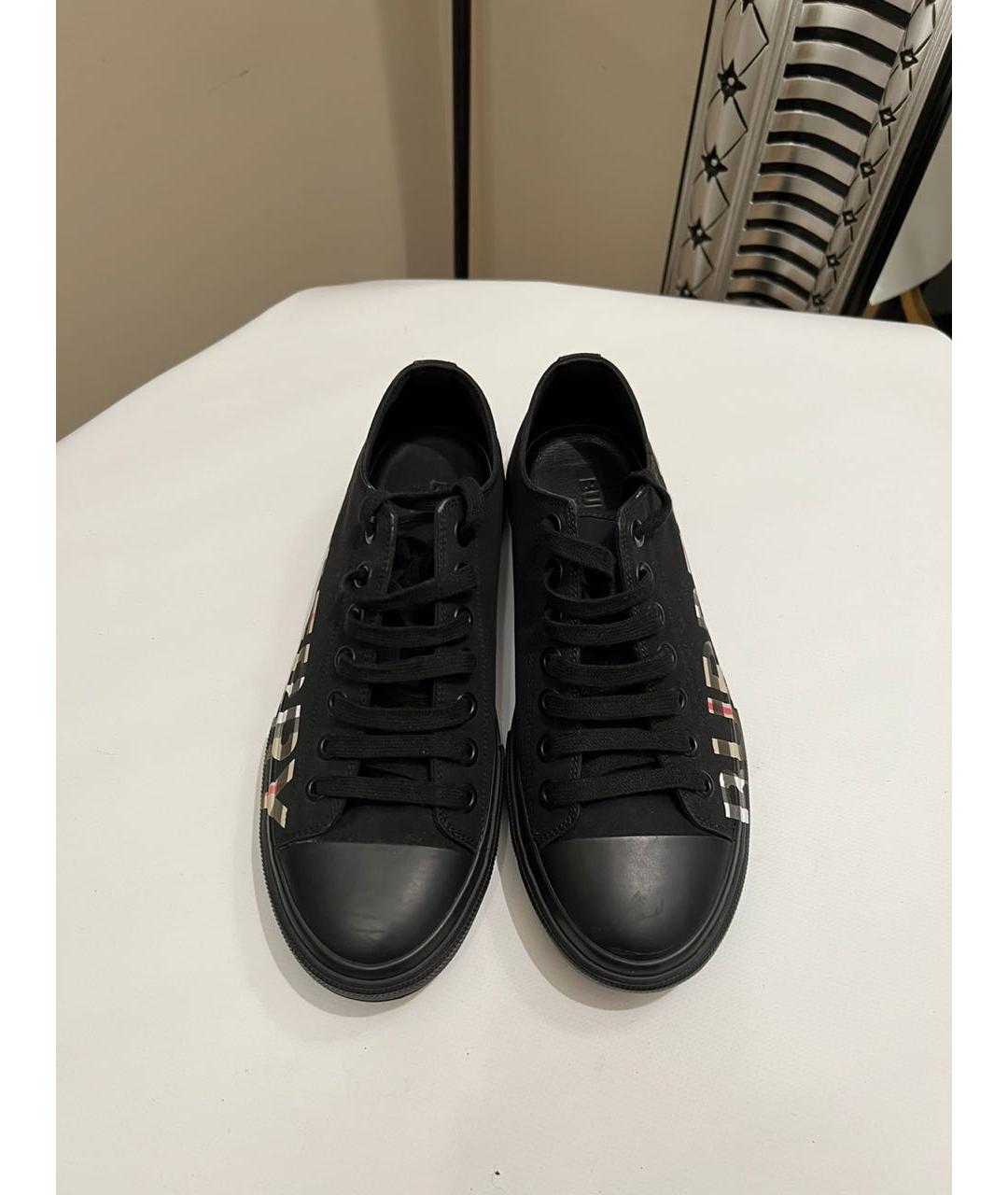 BURBERRY Черные низкие кроссовки / кеды, фото 2