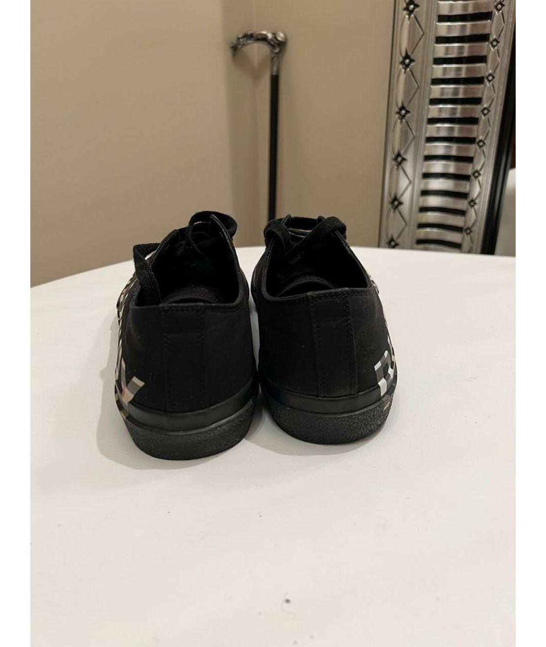 BURBERRY Черные низкие кроссовки / кеды, фото 4