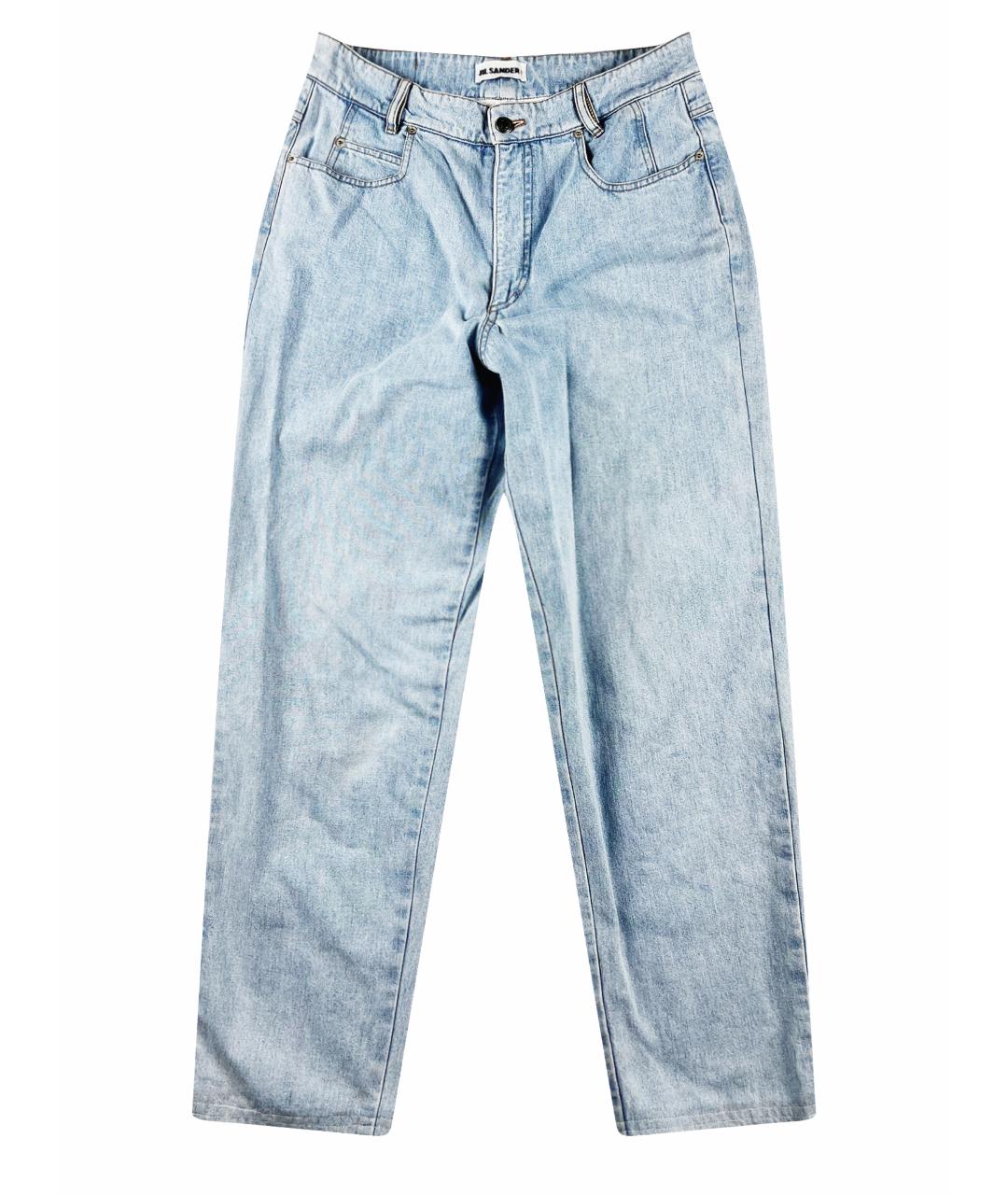 JIL SANDER Голубые хлопковые джинсы, фото 1