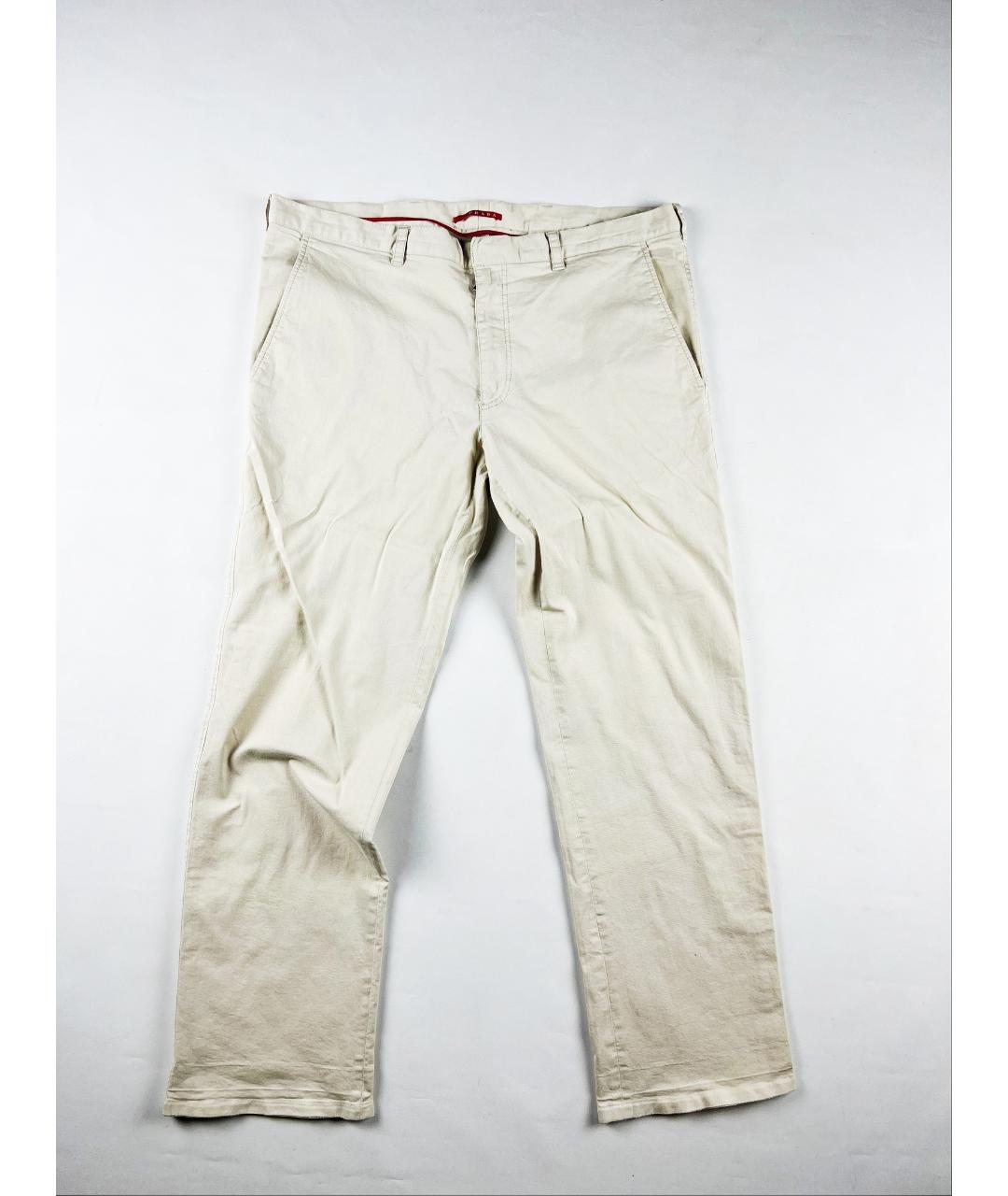PRADA Бежевые хлопковые брюки чинос, фото 2