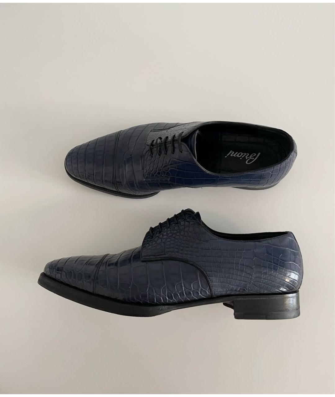 BRIONI Темно-синие туфли из экзотической кожи, фото 5