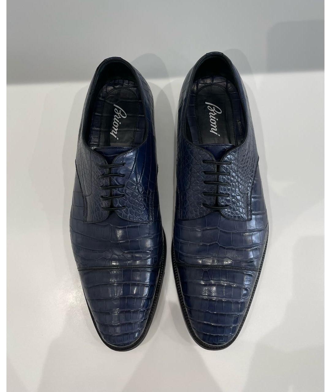 BRIONI Темно-синие туфли из экзотической кожи, фото 2