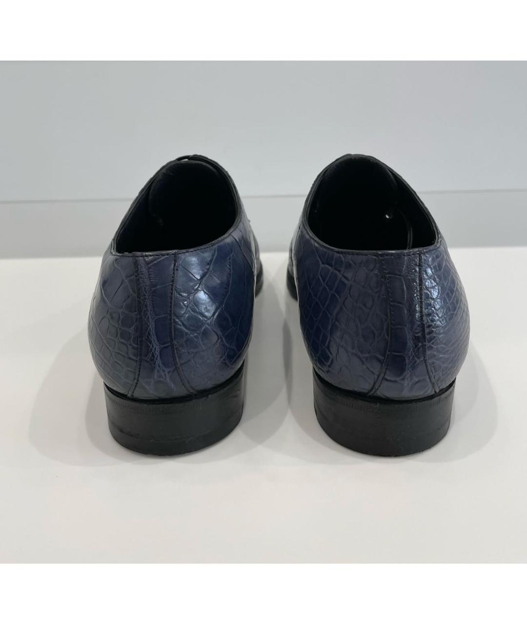 BRIONI Темно-синие туфли из экзотической кожи, фото 4