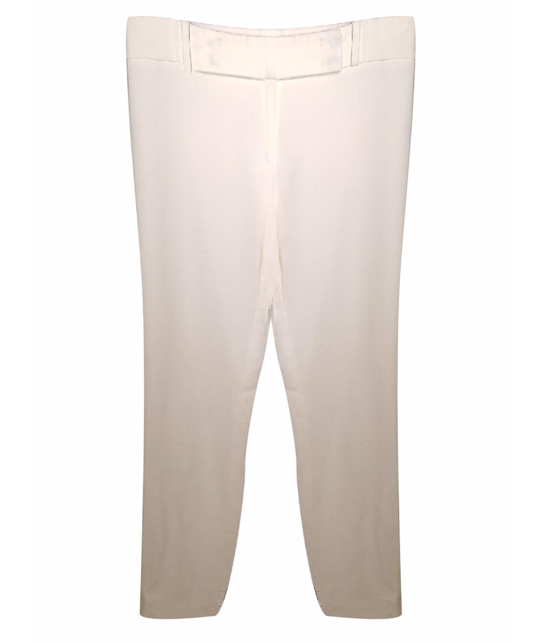 LA PERLA Белые вискозные прямые брюки, фото 1