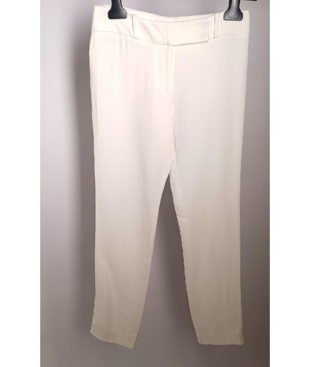 LA PERLA Белые вискозные прямые брюки, фото 7