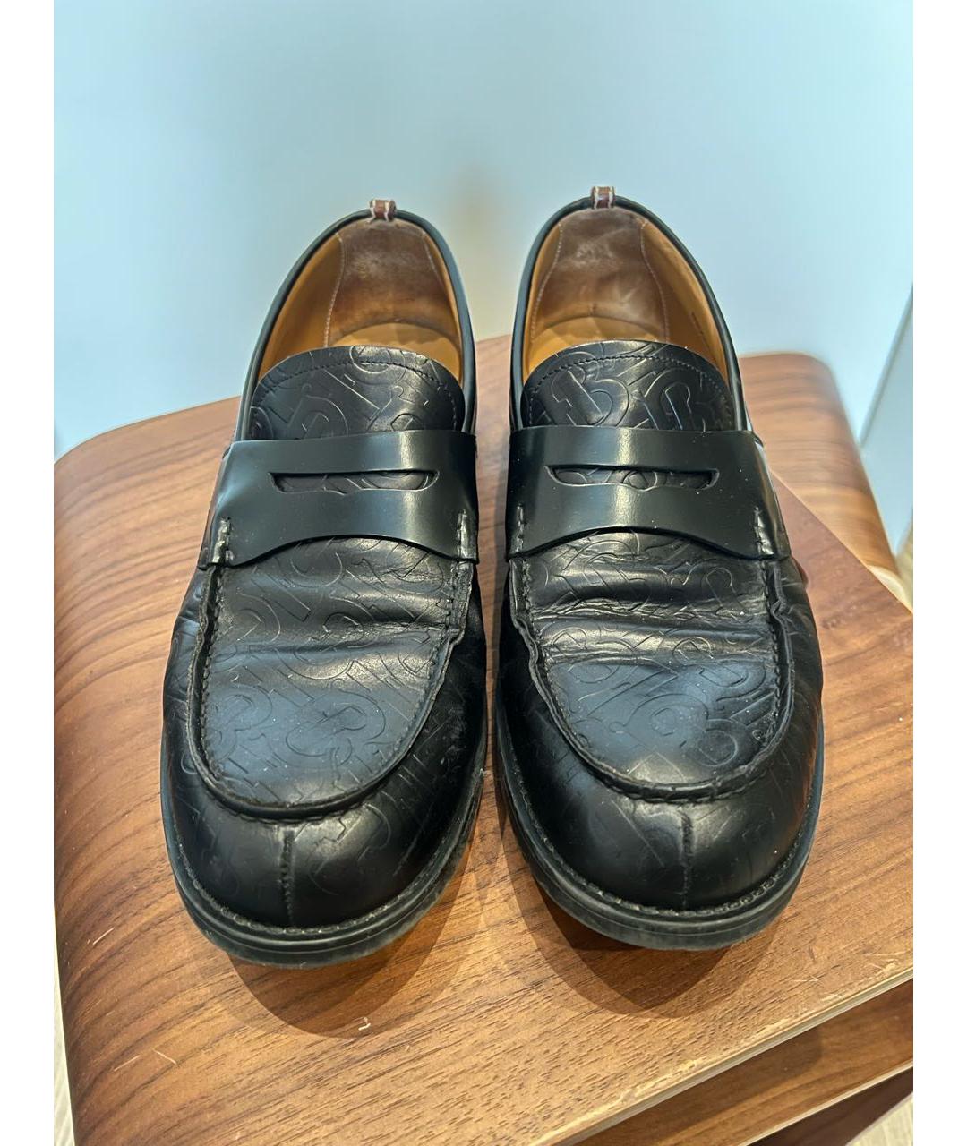 BURBERRY Черные кожаные туфли, фото 2