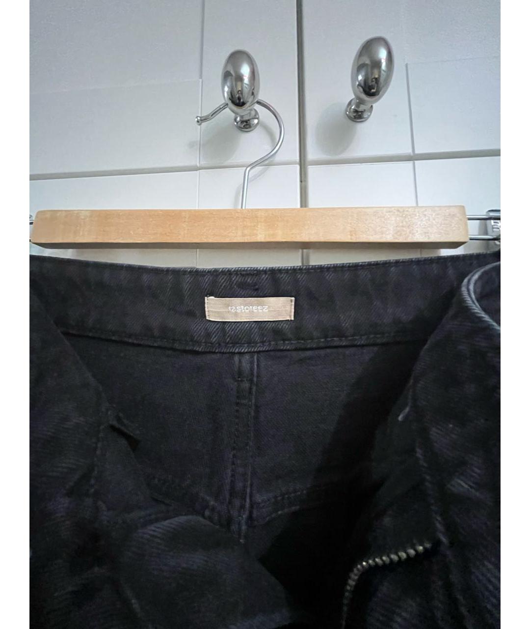 12 STOREEZ Черные хлопковые прямые джинсы, фото 3
