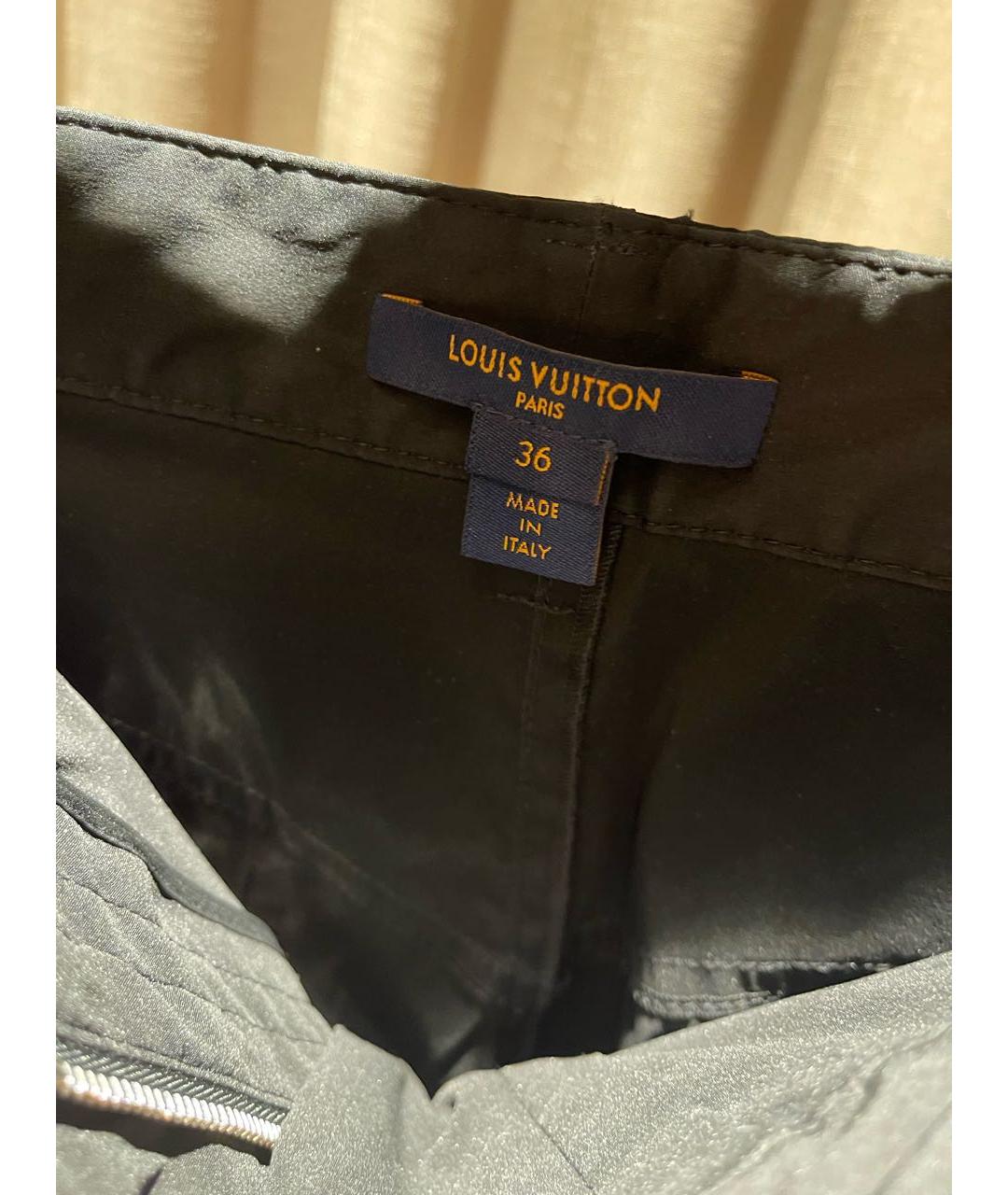LOUIS VUITTON PRE-OWNED Черные ацетатные брюки узкие, фото 4