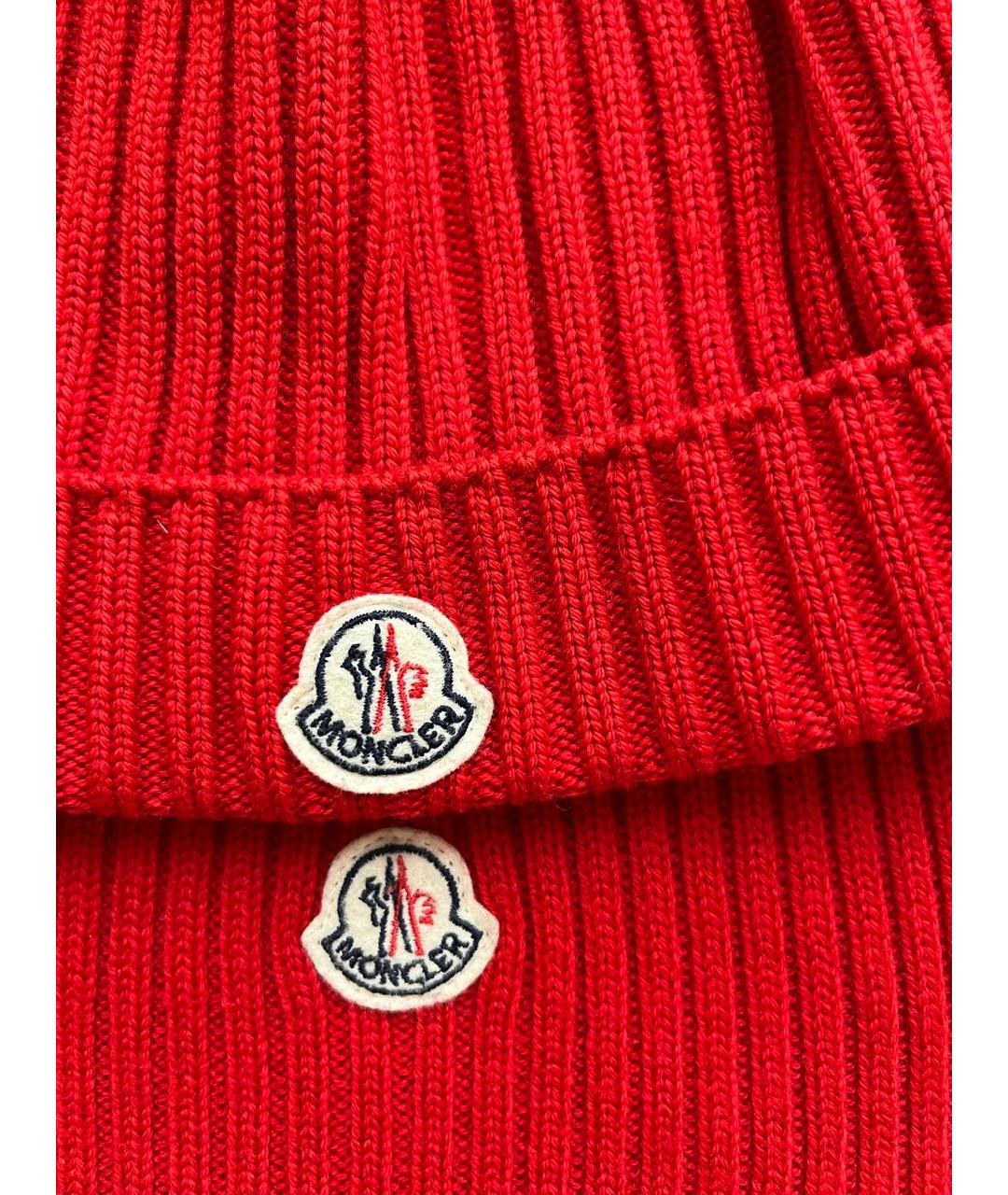MONCLER Красная шерстяная шапка, фото 3