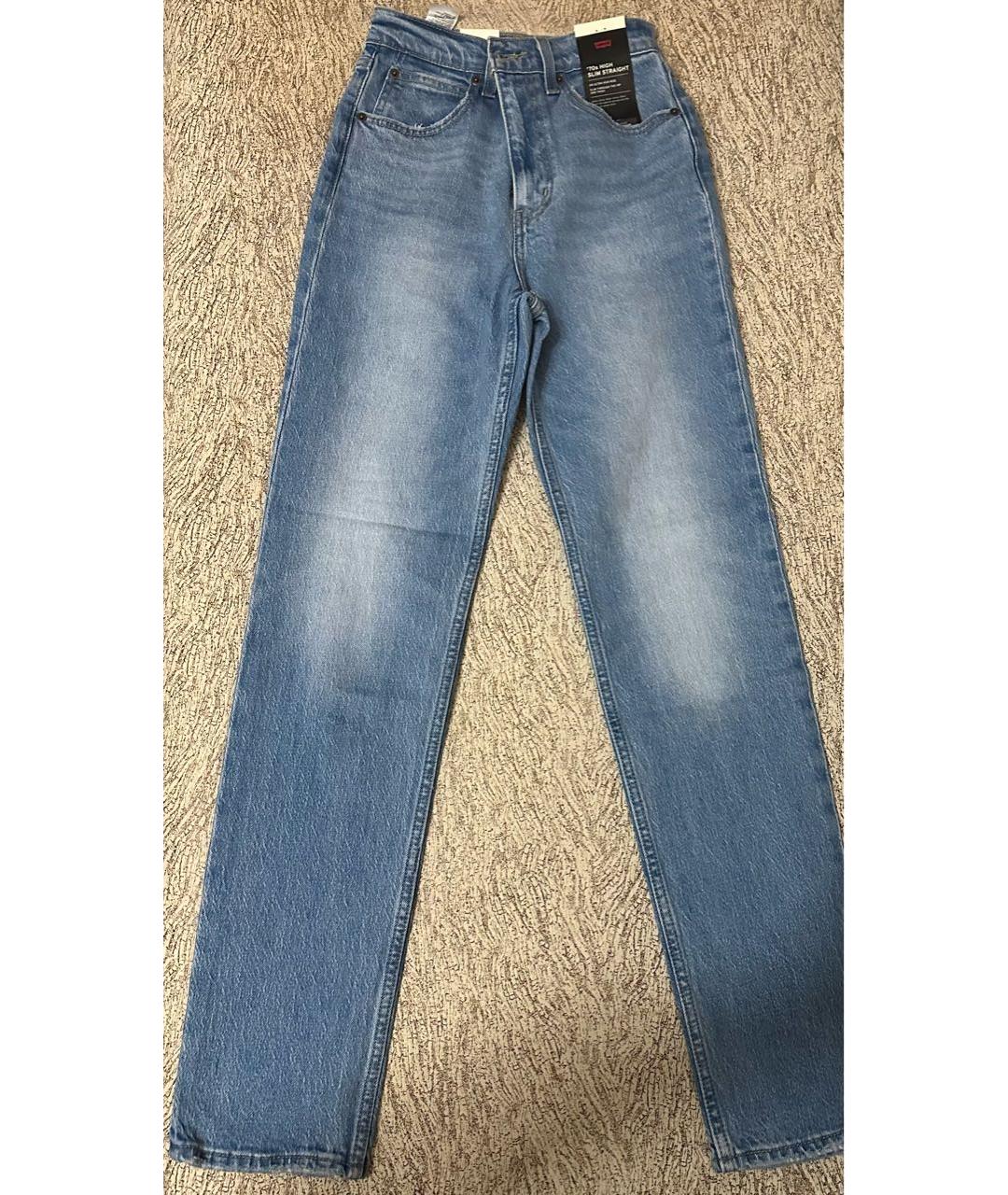 LEVI'S Голубые хлопковые прямые джинсы, фото 8