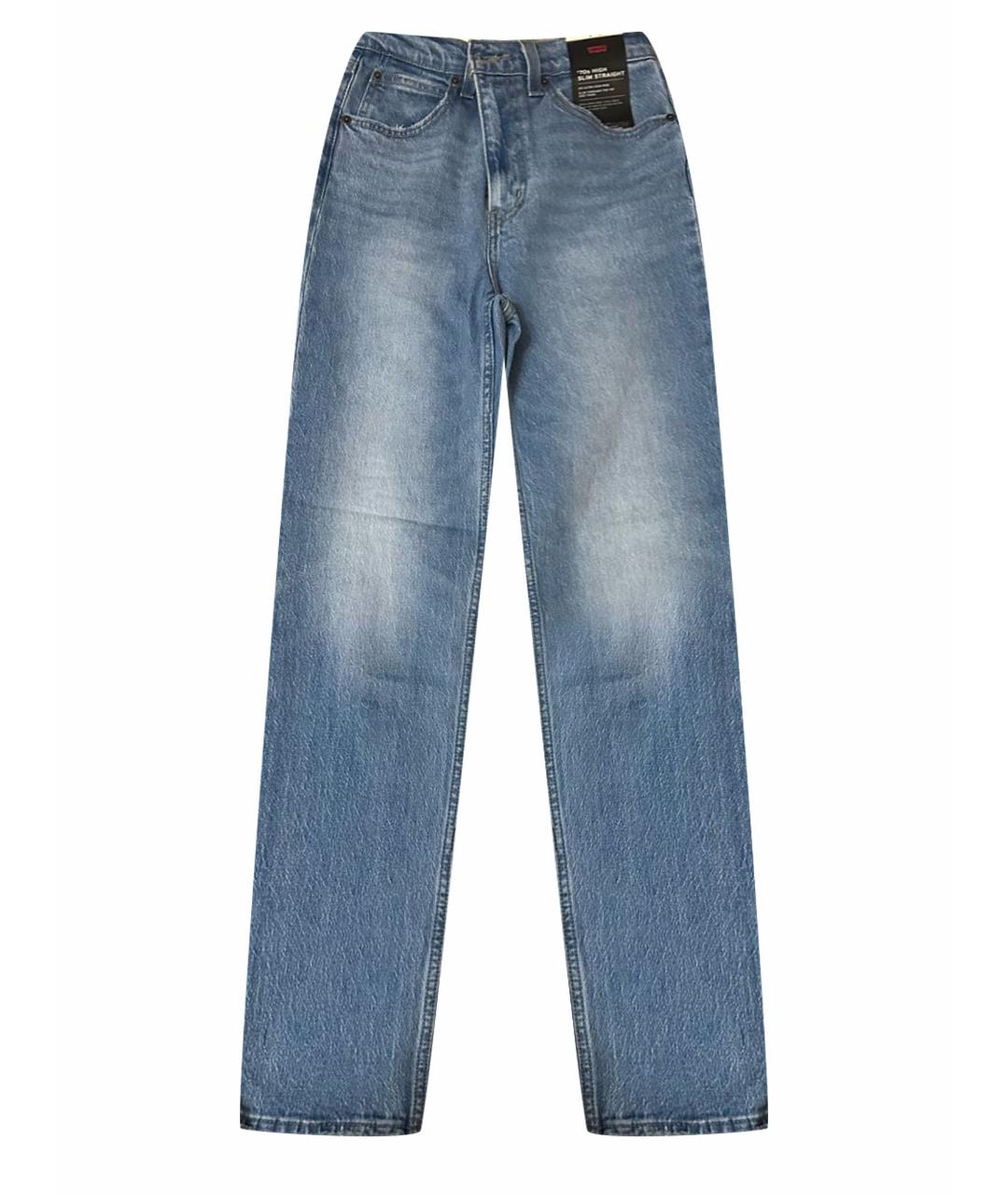 LEVI'S Голубые хлопковые прямые джинсы, фото 1