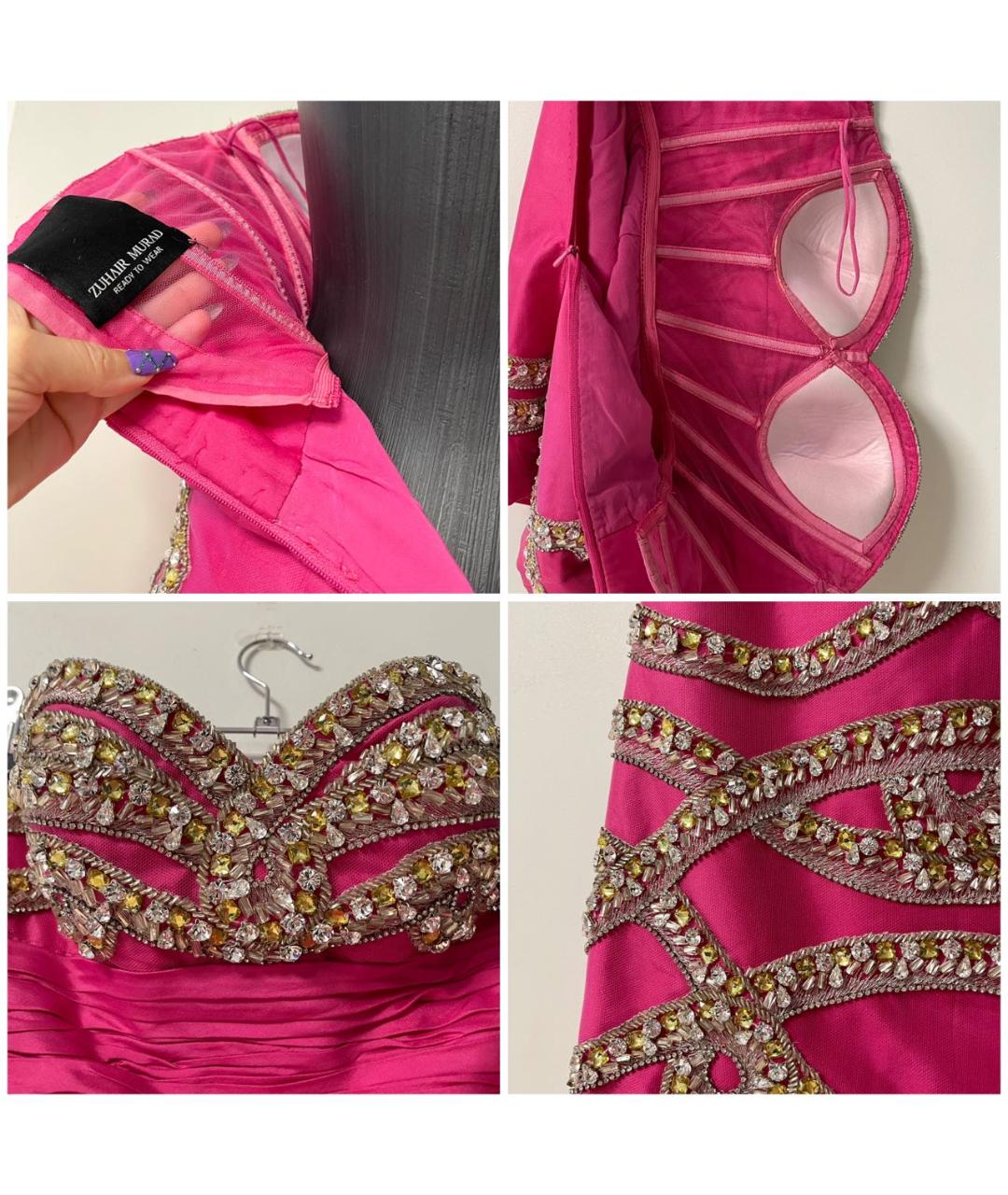 ZUHAIR MURAD Розовое шелковое платье, фото 5