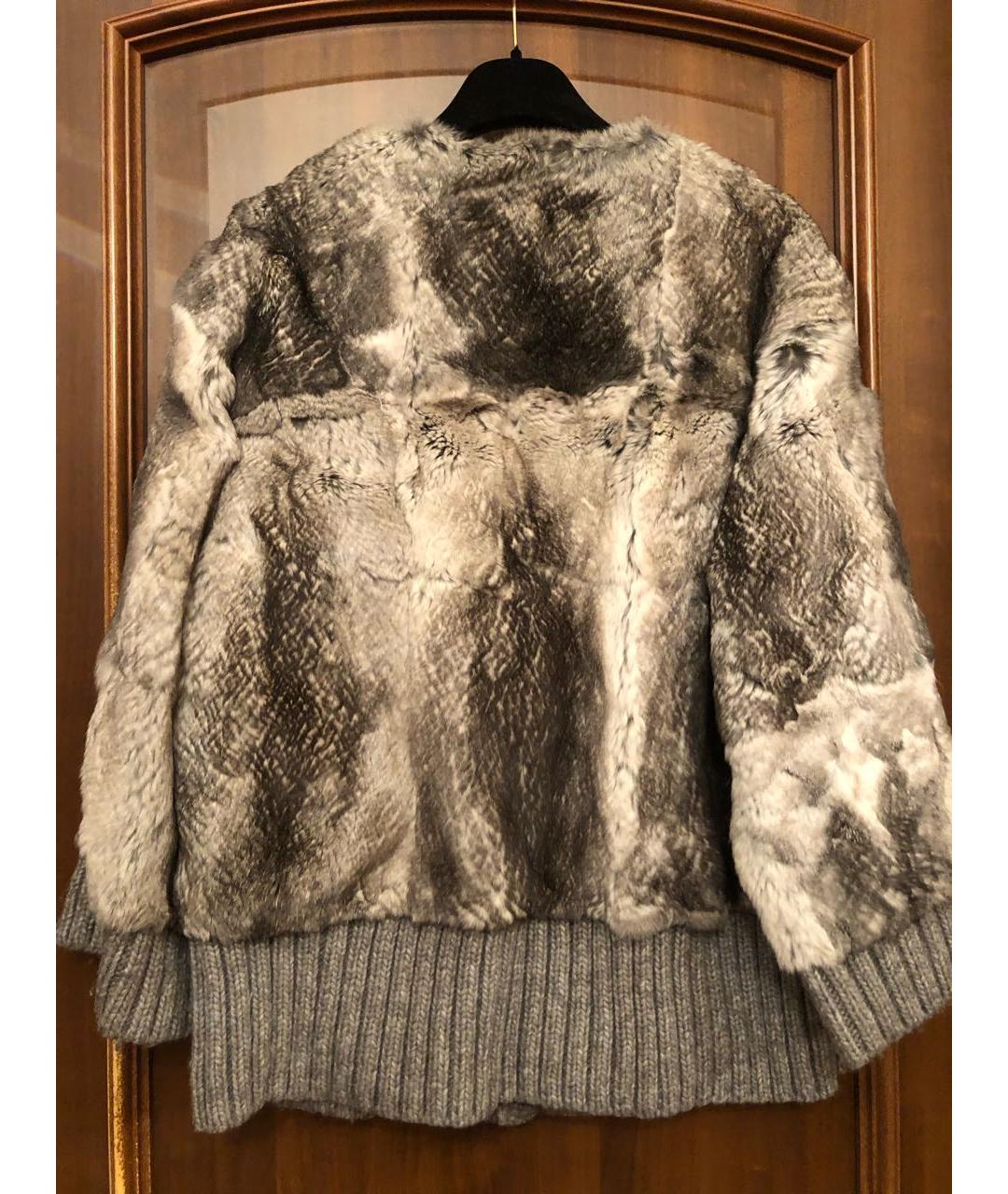 DOLCE&GABBANA Серая меховая куртка, фото 2