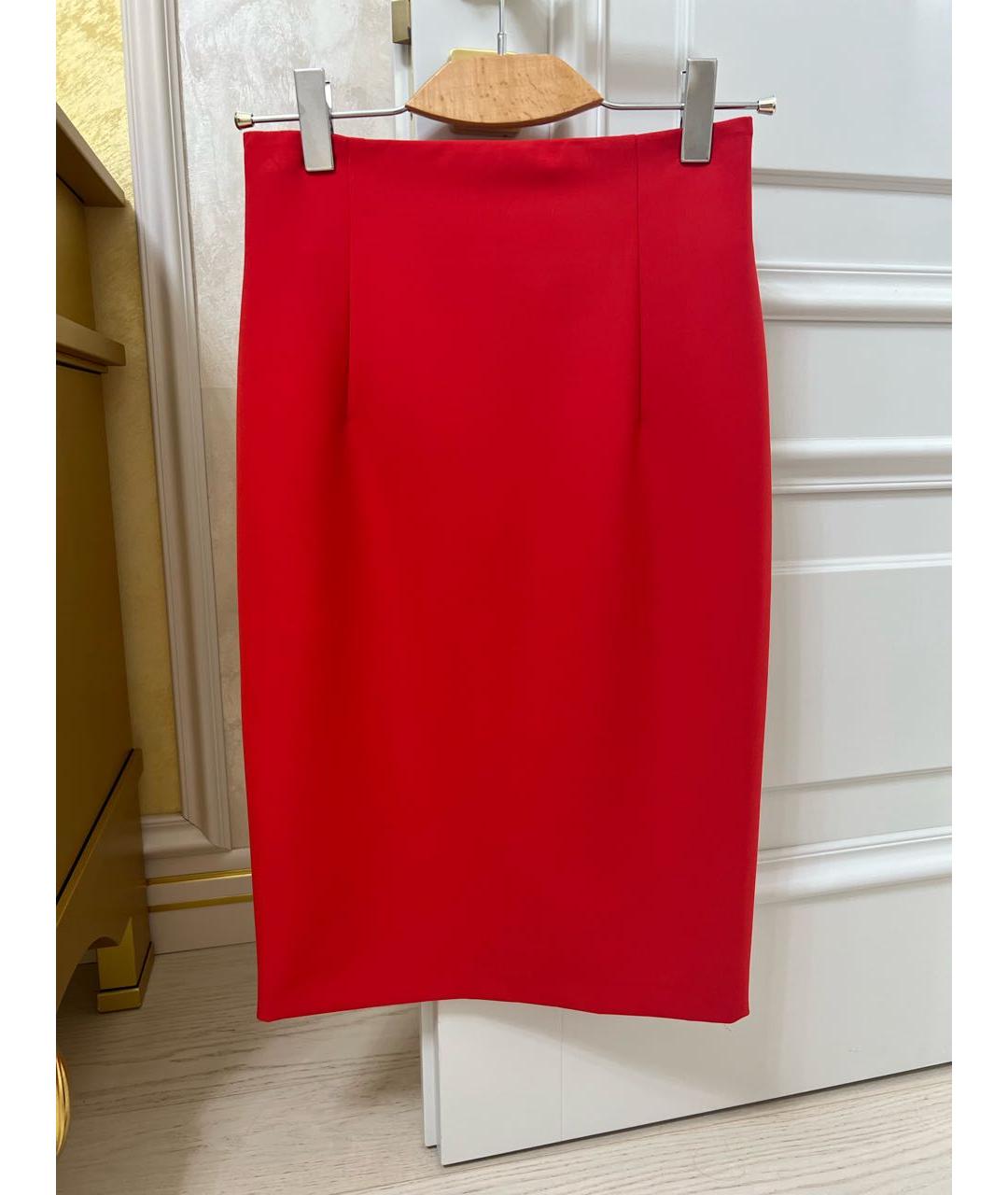 VERSACE COLLECTION Красная полиэстеровая юбка миди, фото 6