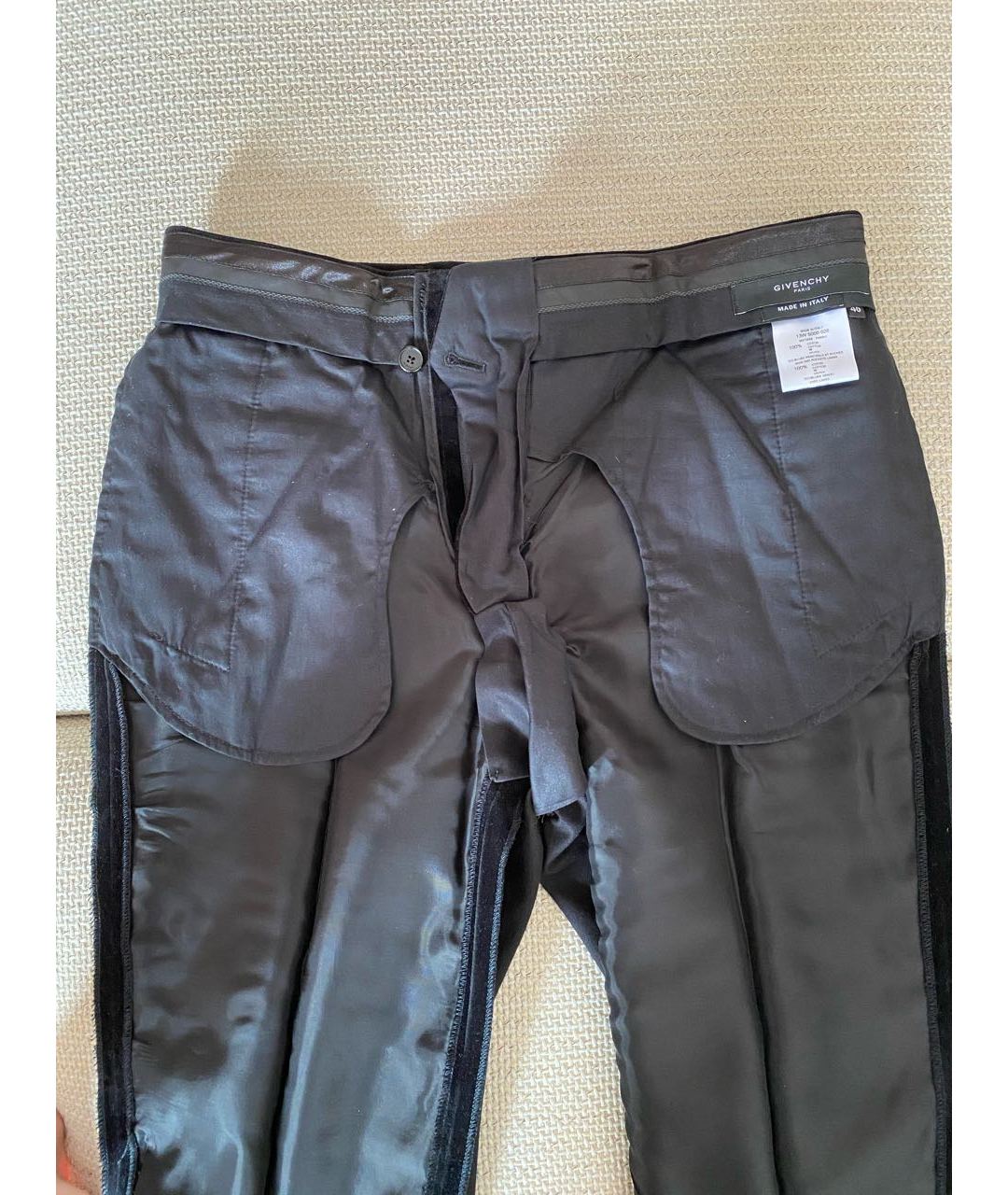 GIVENCHY Черные бархатные классические брюки, фото 3