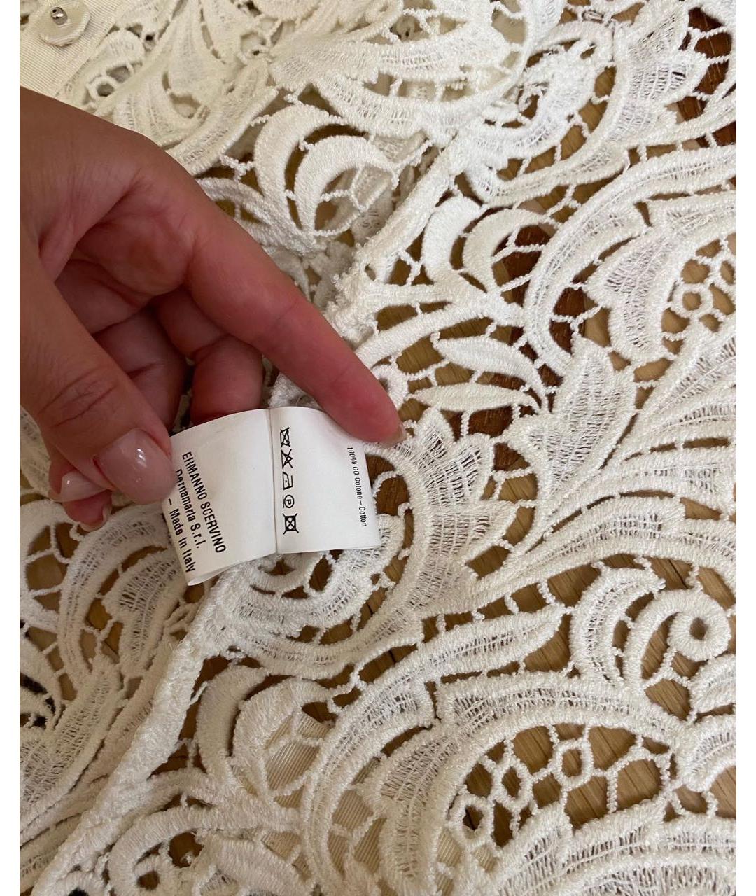 ERMANNO SCERVINO Белый кружевной джемпер / свитер, фото 5