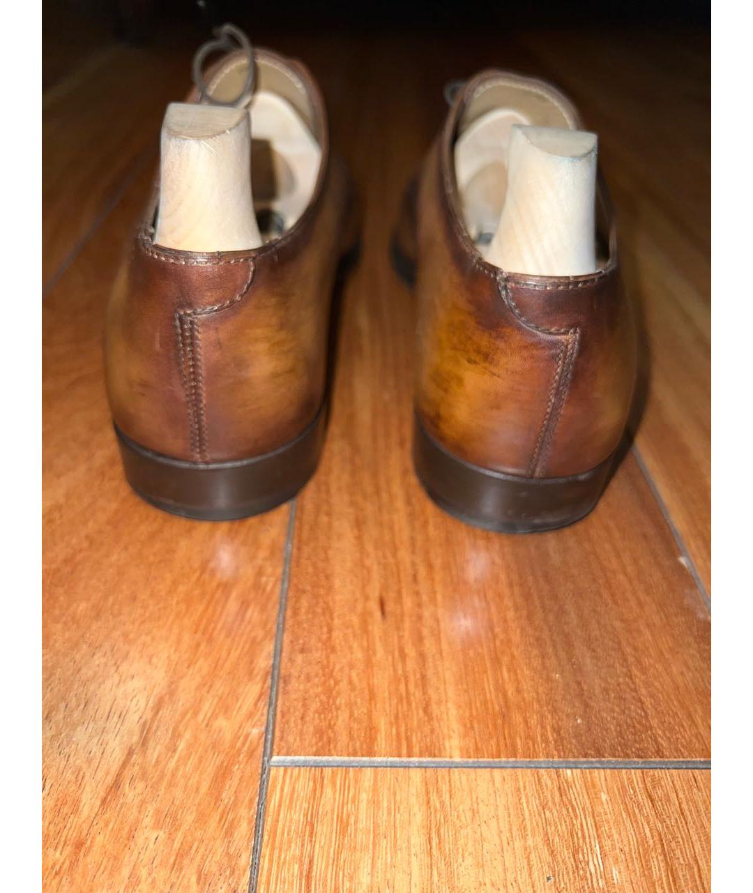 BERLUTI Оранжевое кожаные туфли, фото 4