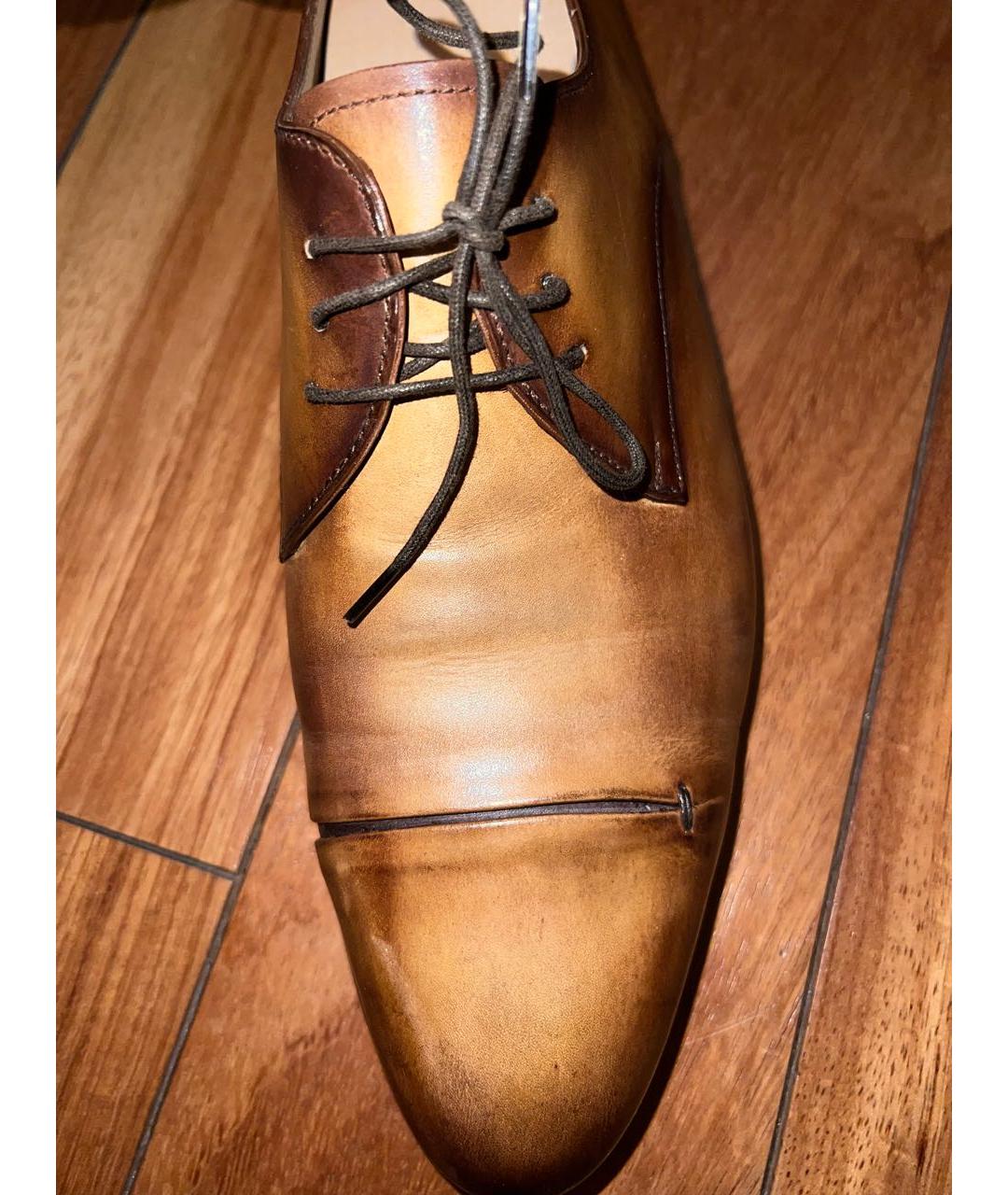 BERLUTI Оранжевое кожаные туфли, фото 5