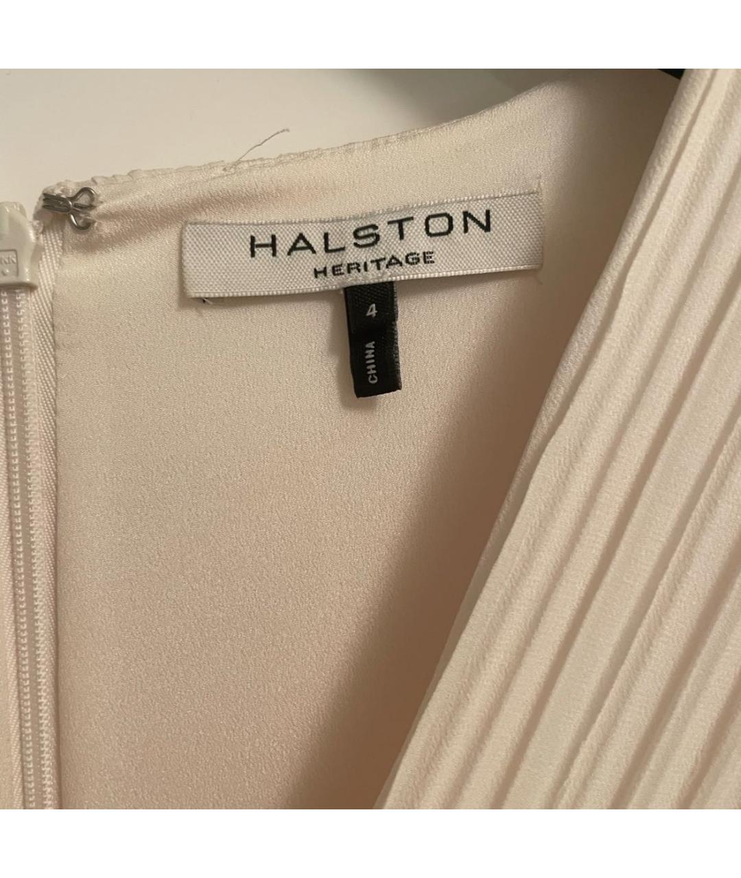 HALSTON HERITAGE Белое полиэстеровое повседневное платье, фото 3