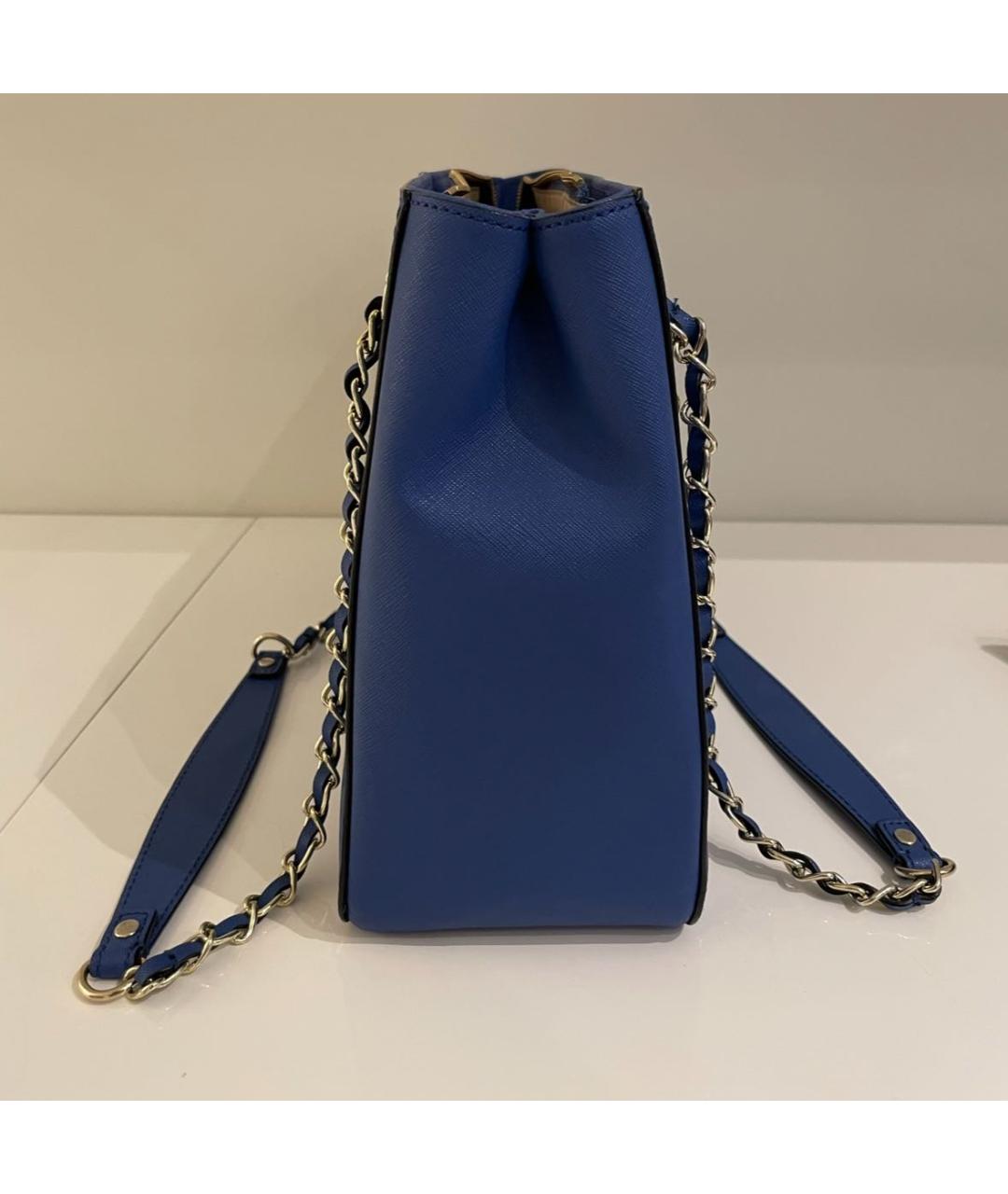 DKNY Синяя кожаная сумка тоут, фото 6