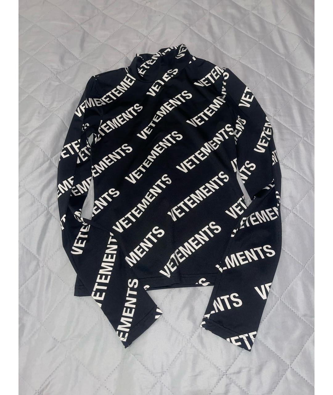 VETEMENTS Черная атласная водолазка, фото 5