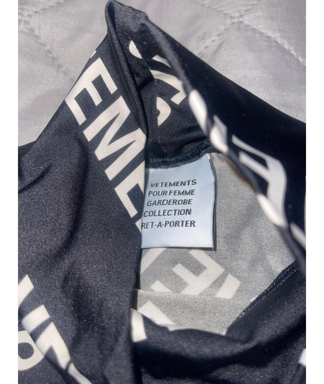 VETEMENTS Черная атласная водолазка, фото 2