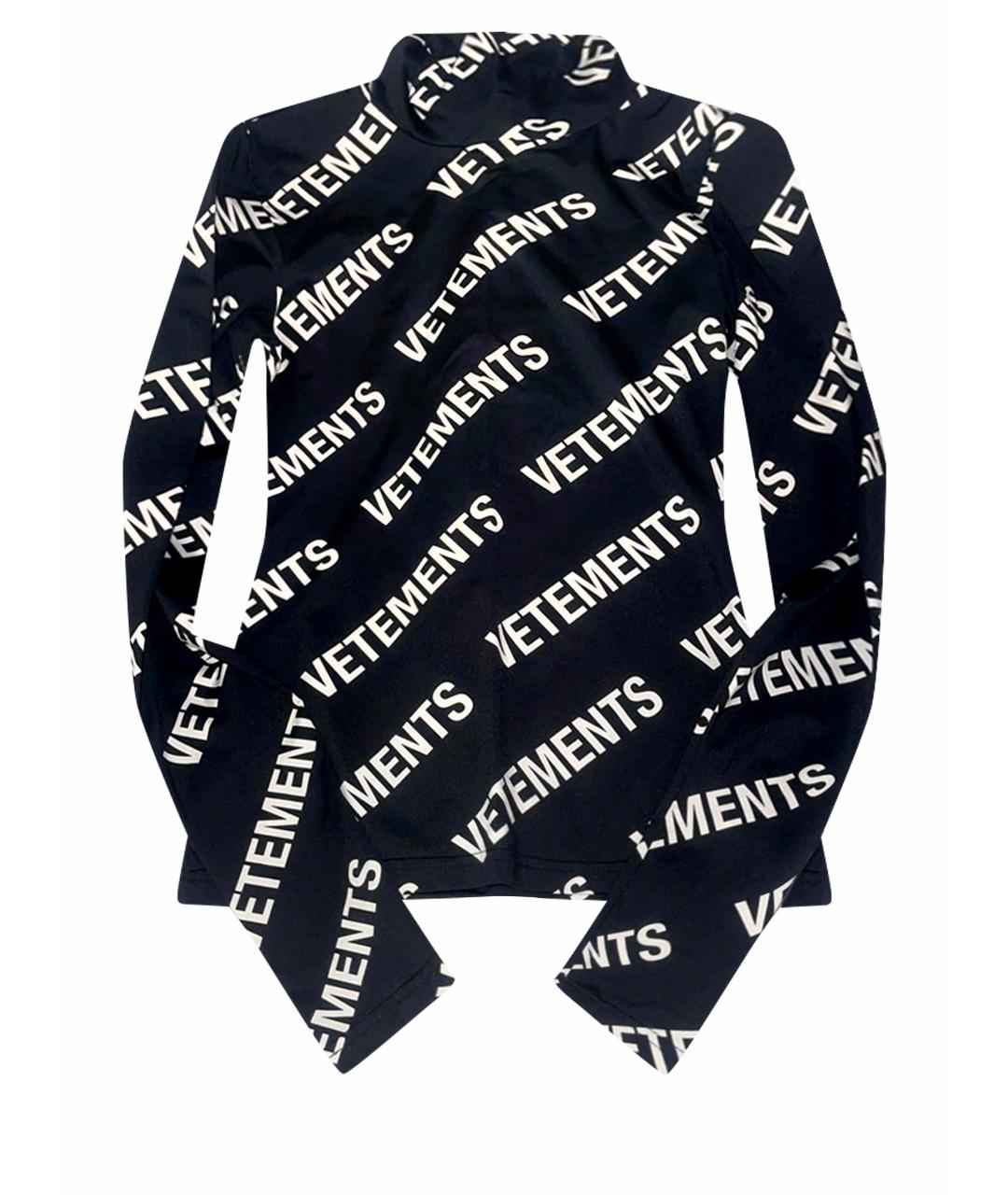 VETEMENTS Черная атласная водолазка, фото 1