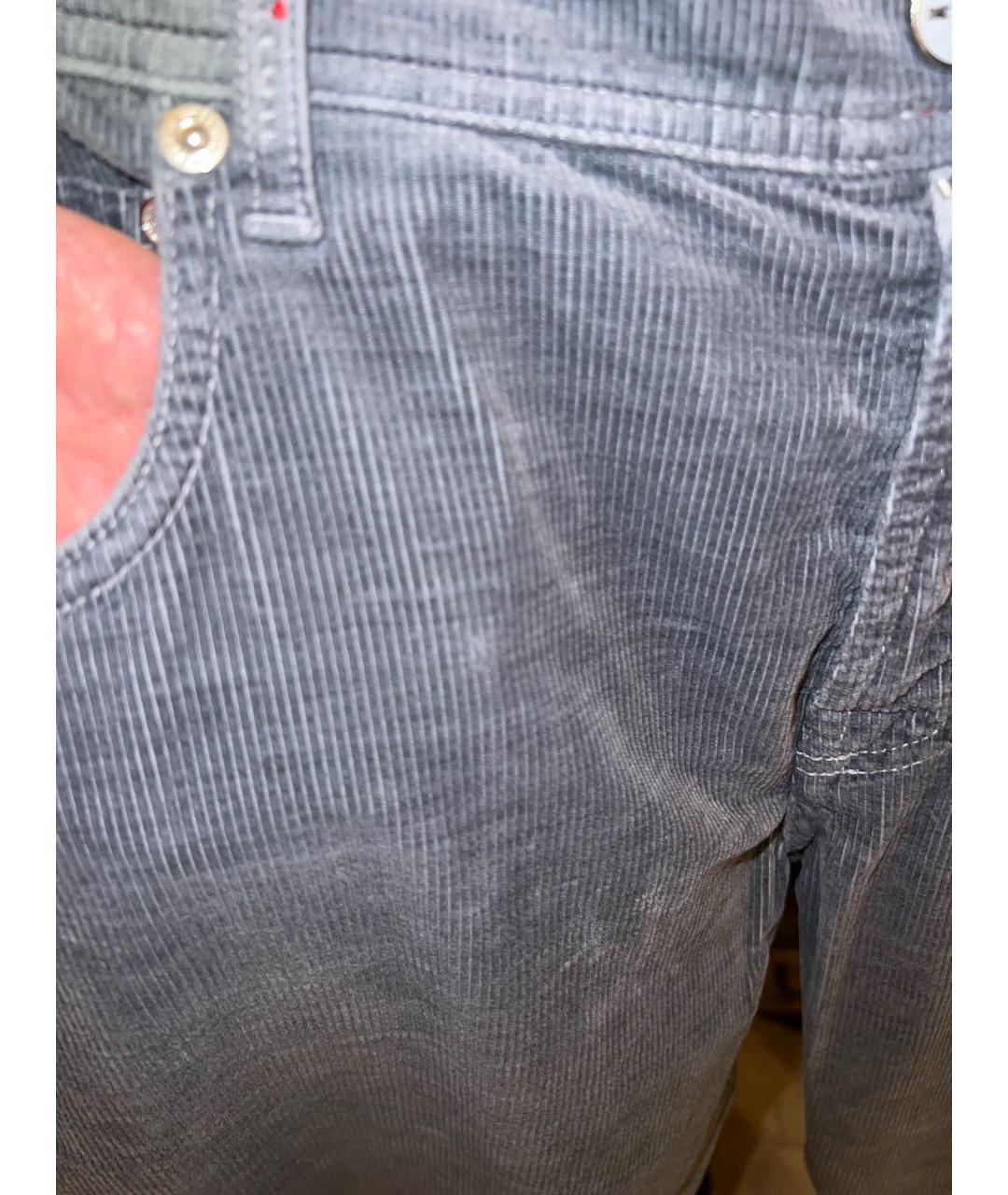 KITON Антрацитовые хлопковые прямые джинсы, фото 5