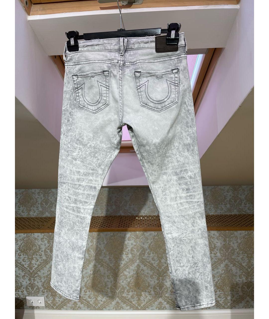 TRUE RELIGION Серые хлопковые прямые джинсы, фото 2