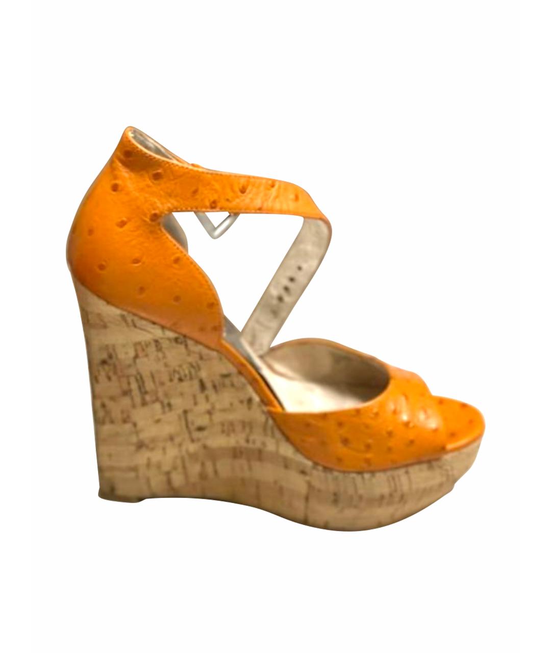 MICHAEL KORS Оранжевое кожаные босоножки, фото 1