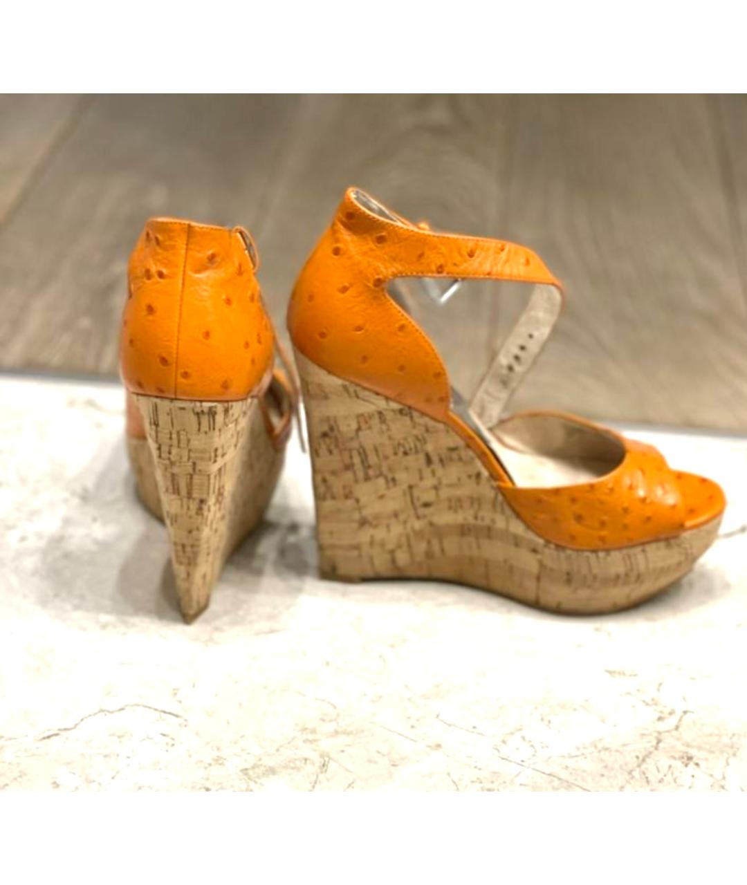 MICHAEL KORS Оранжевое кожаные босоножки, фото 4