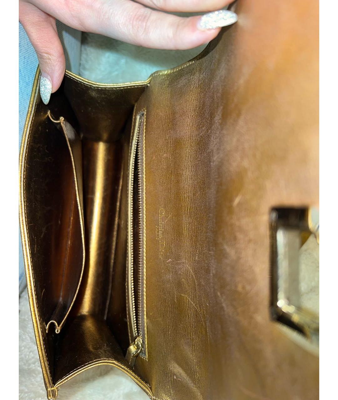 CHRISTIAN DIOR PRE-OWNED Золотая сумка через плечо, фото 3