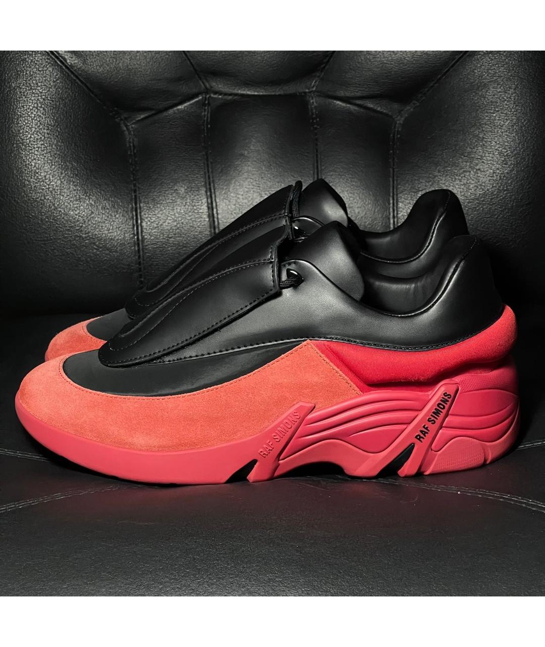 RAF SIMONS Красные замшевые низкие кроссовки / кеды, фото 3