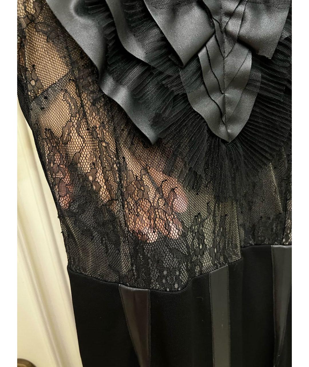 ELISABETTA FRANCHI Черное полиэстеровое коктейльное платье, фото 5